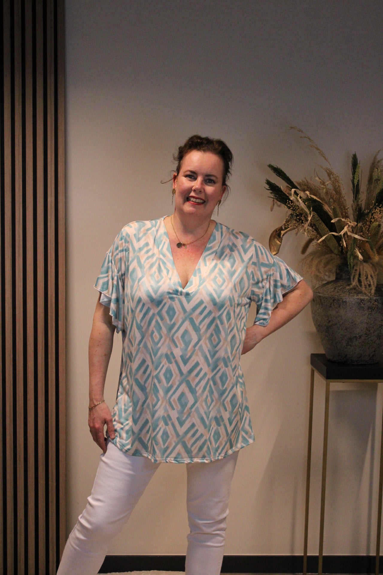 Selena | Blouse korte mouw 40 t/m 48