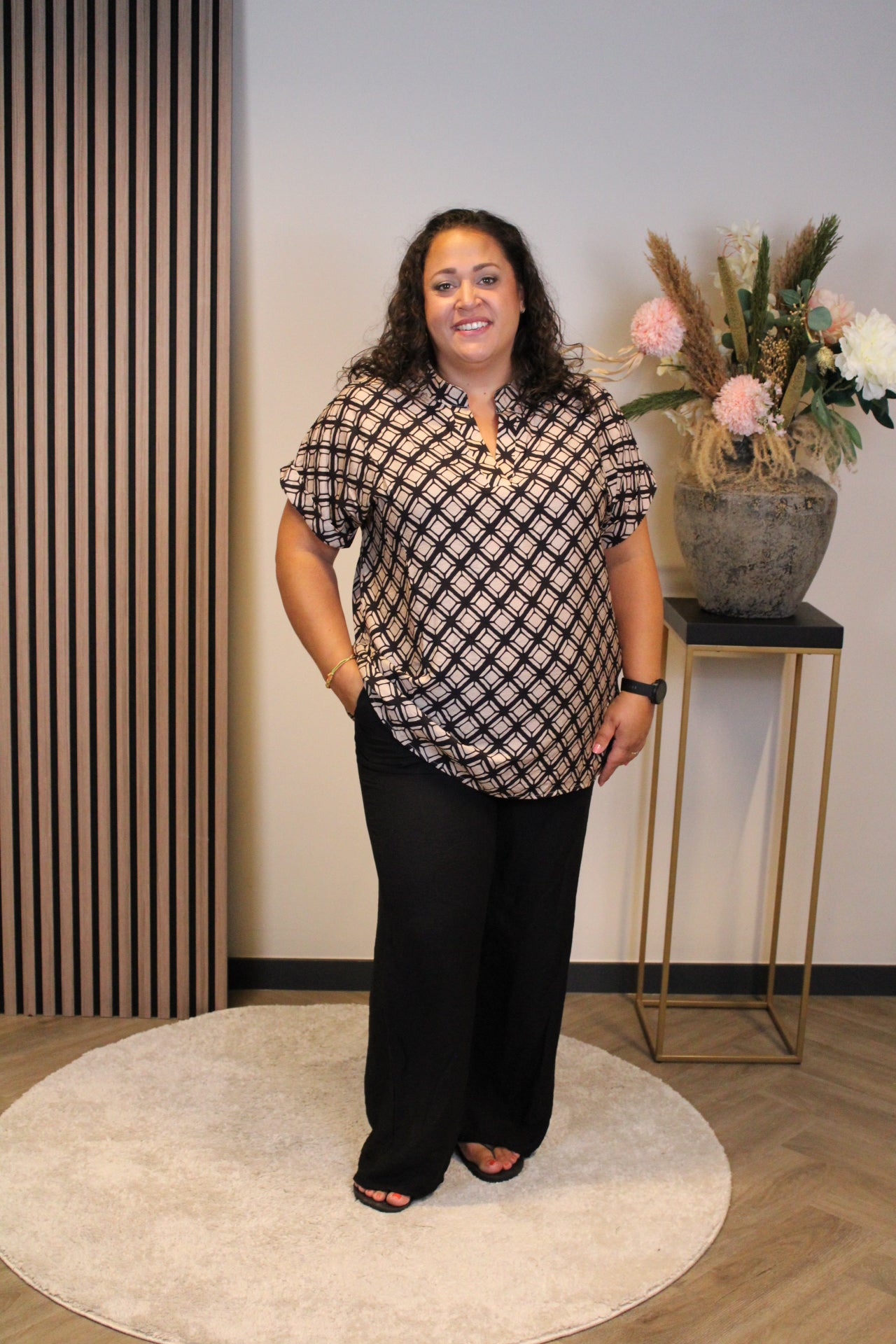 Iris | Top zwart viscose