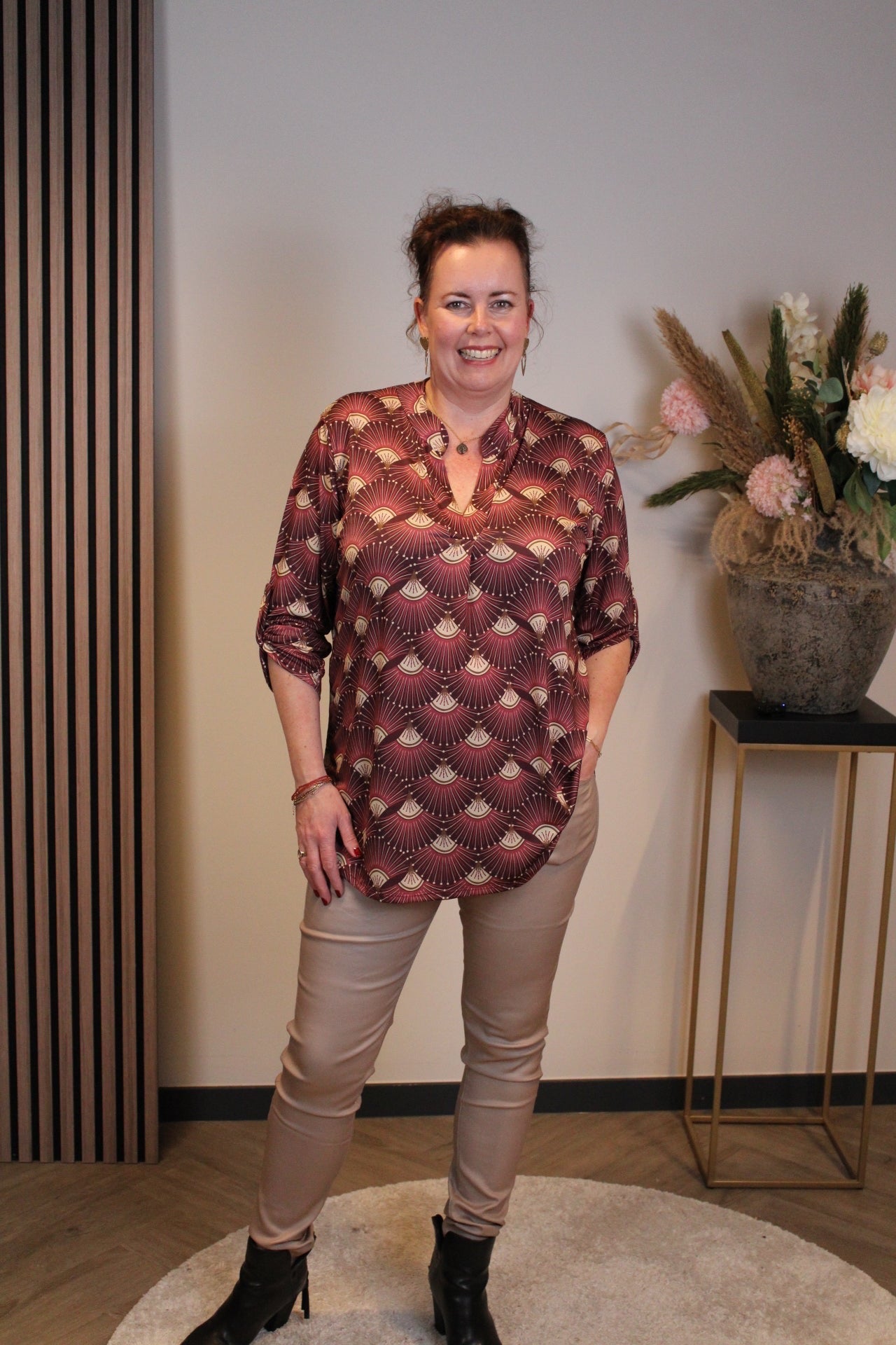 Dora | Blouse roze lange mouw 52 t/m 58