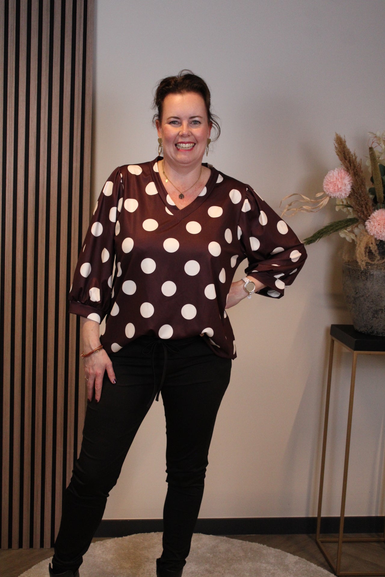 Amira | Top bordeaux 3/4-mouw 46 t/m 50