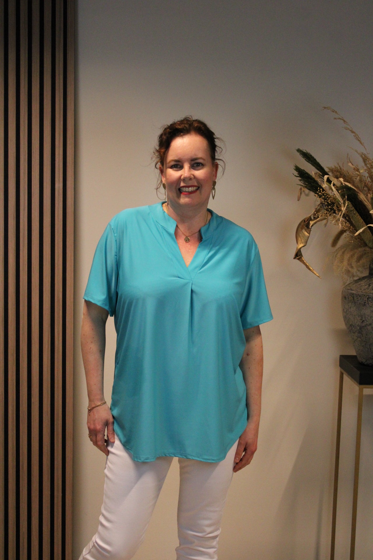 Juna | Blouse mint korte mouw 38 t/m 48