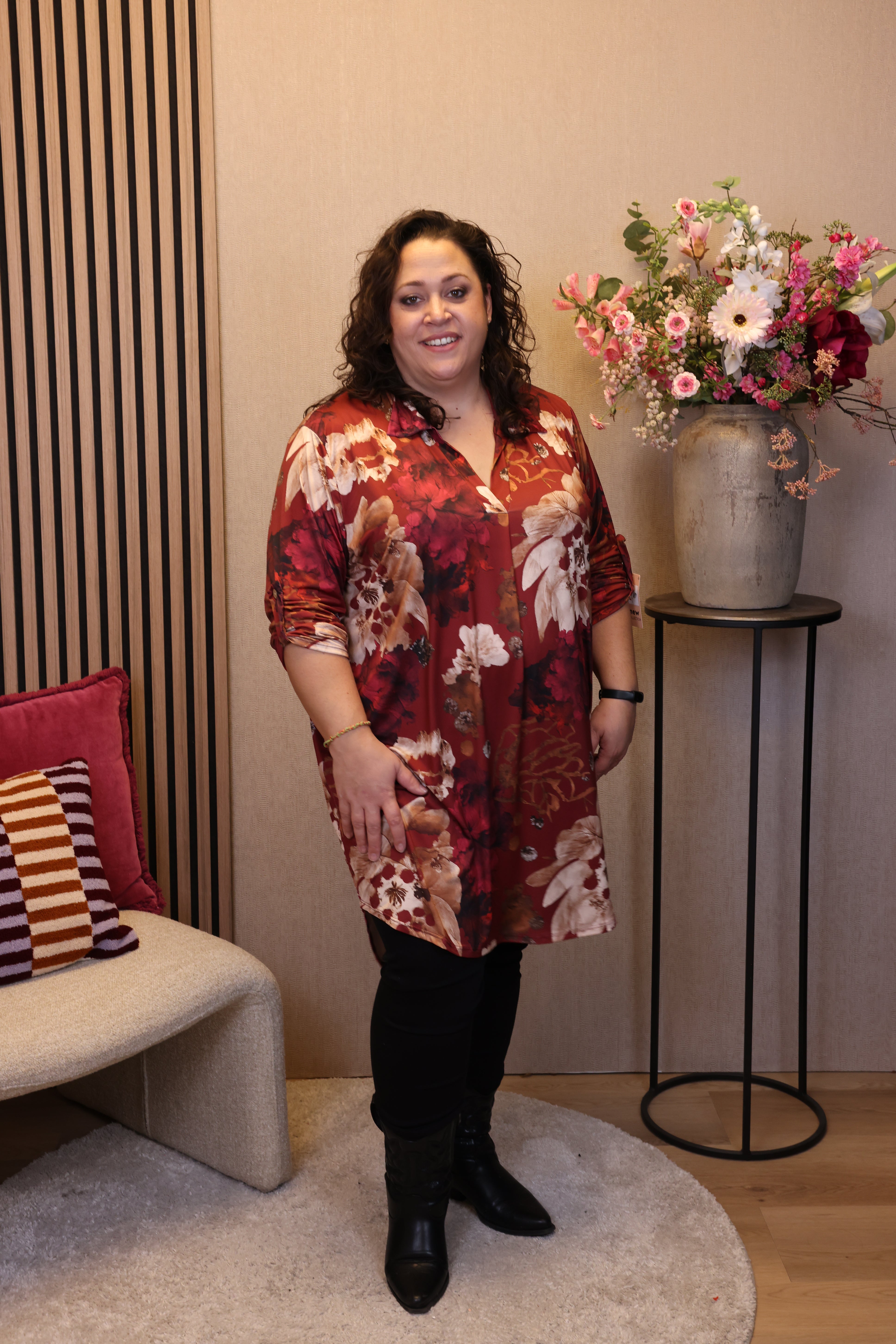 Tine | Tuniek roze met kraagje
