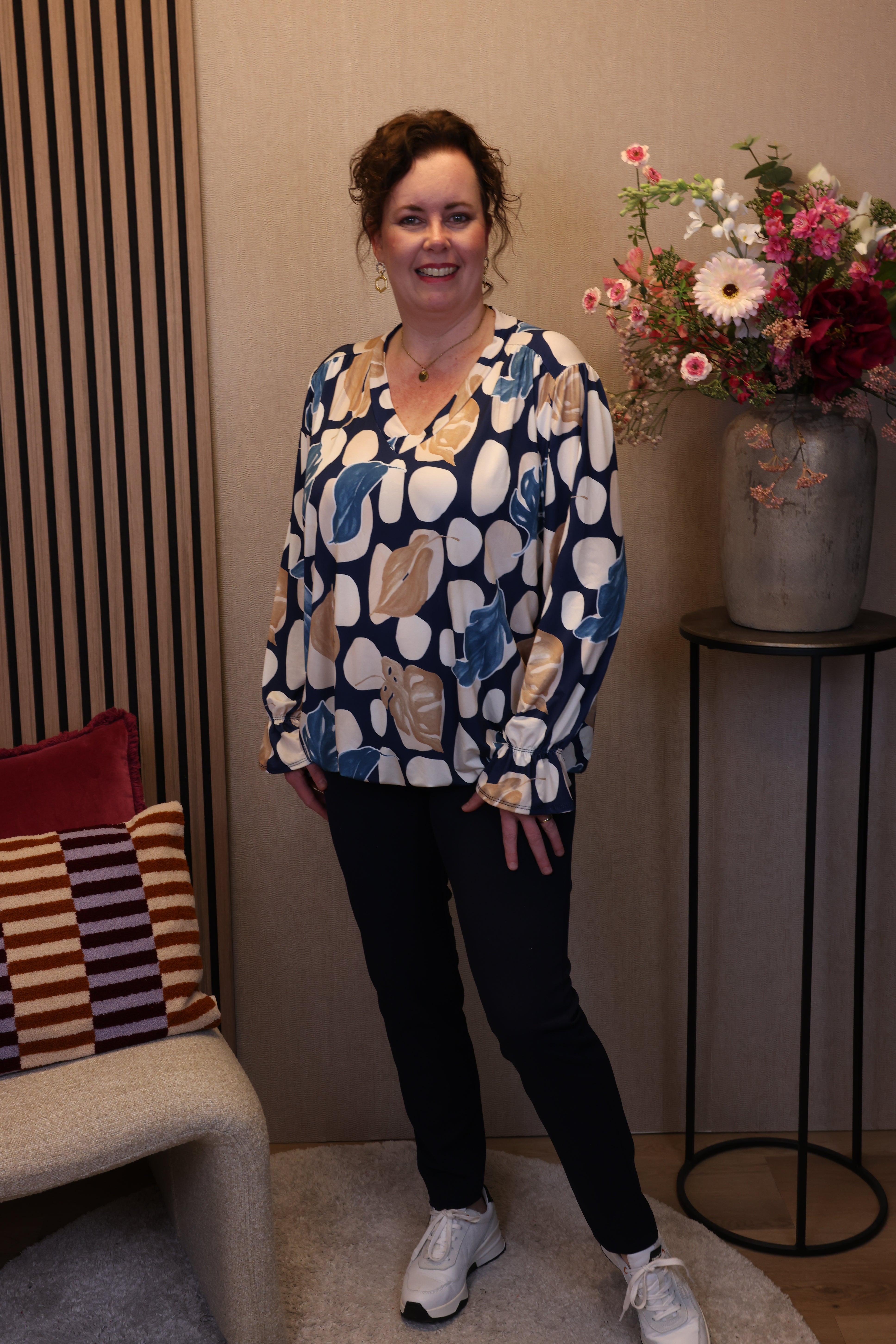 Ivonne | Ballon top blauw