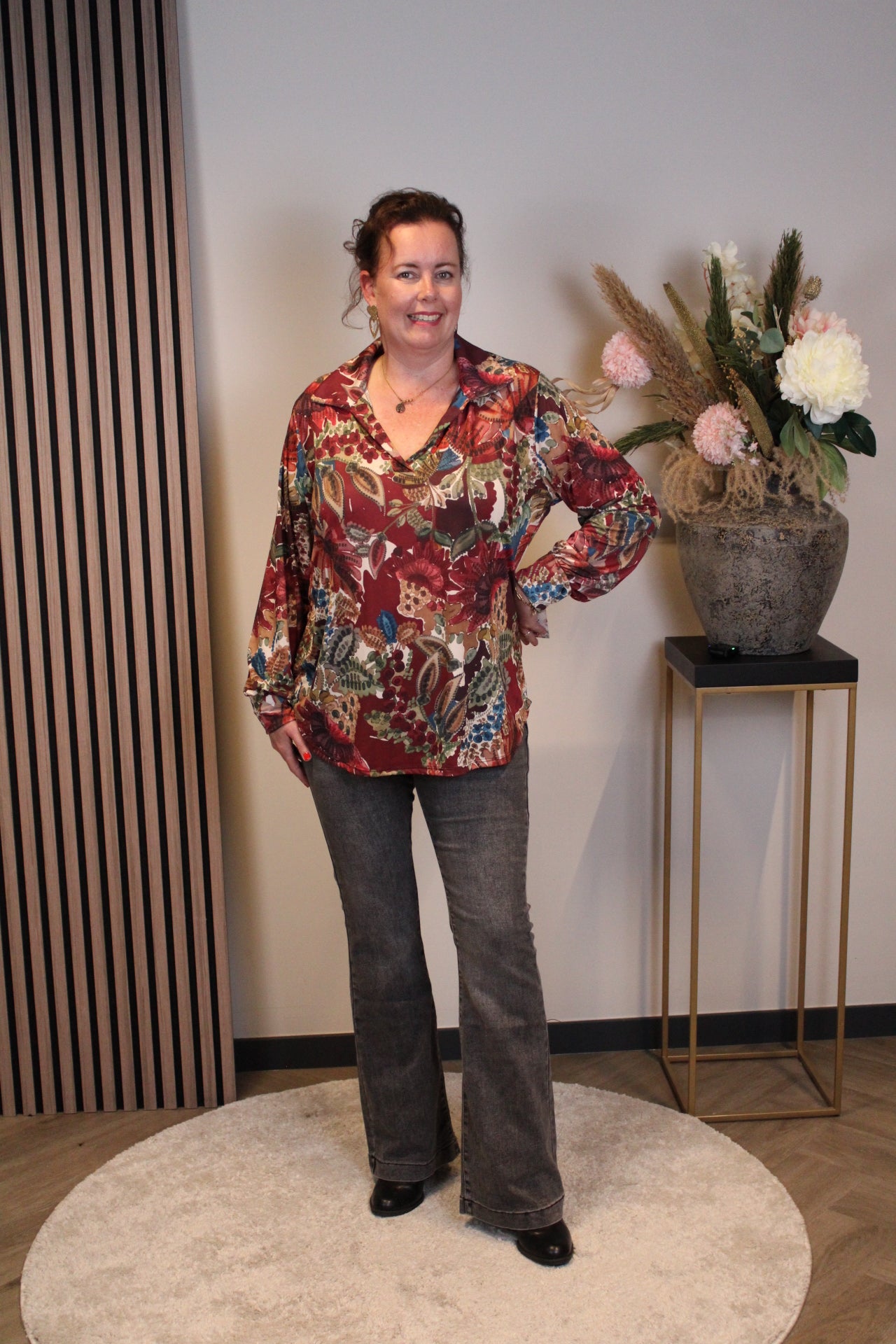 Helena | Blouse roze met kraagje 38 t/m 48