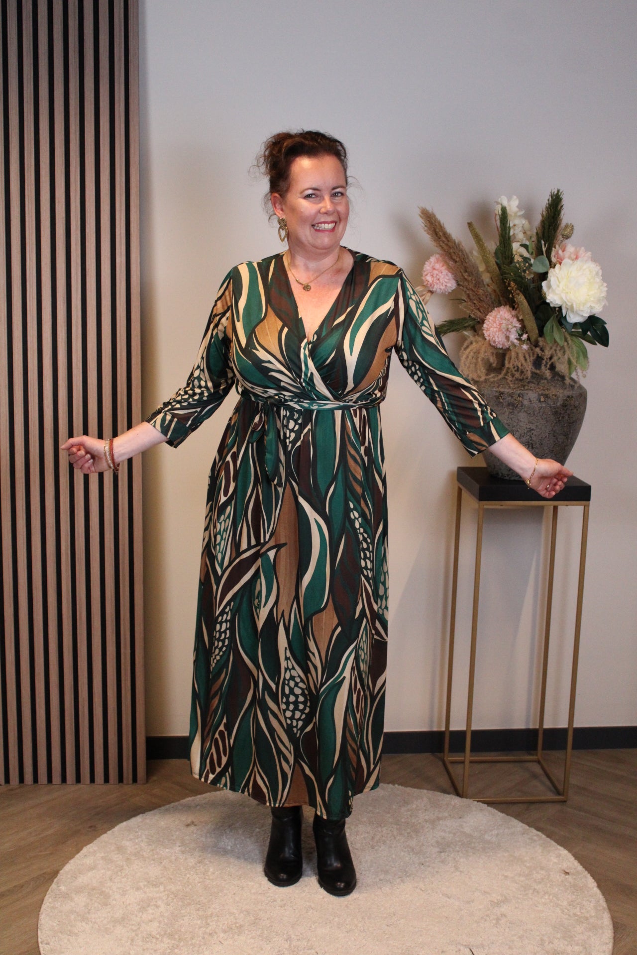 Marise | Jurk groen lange mouw 38 t/m 44