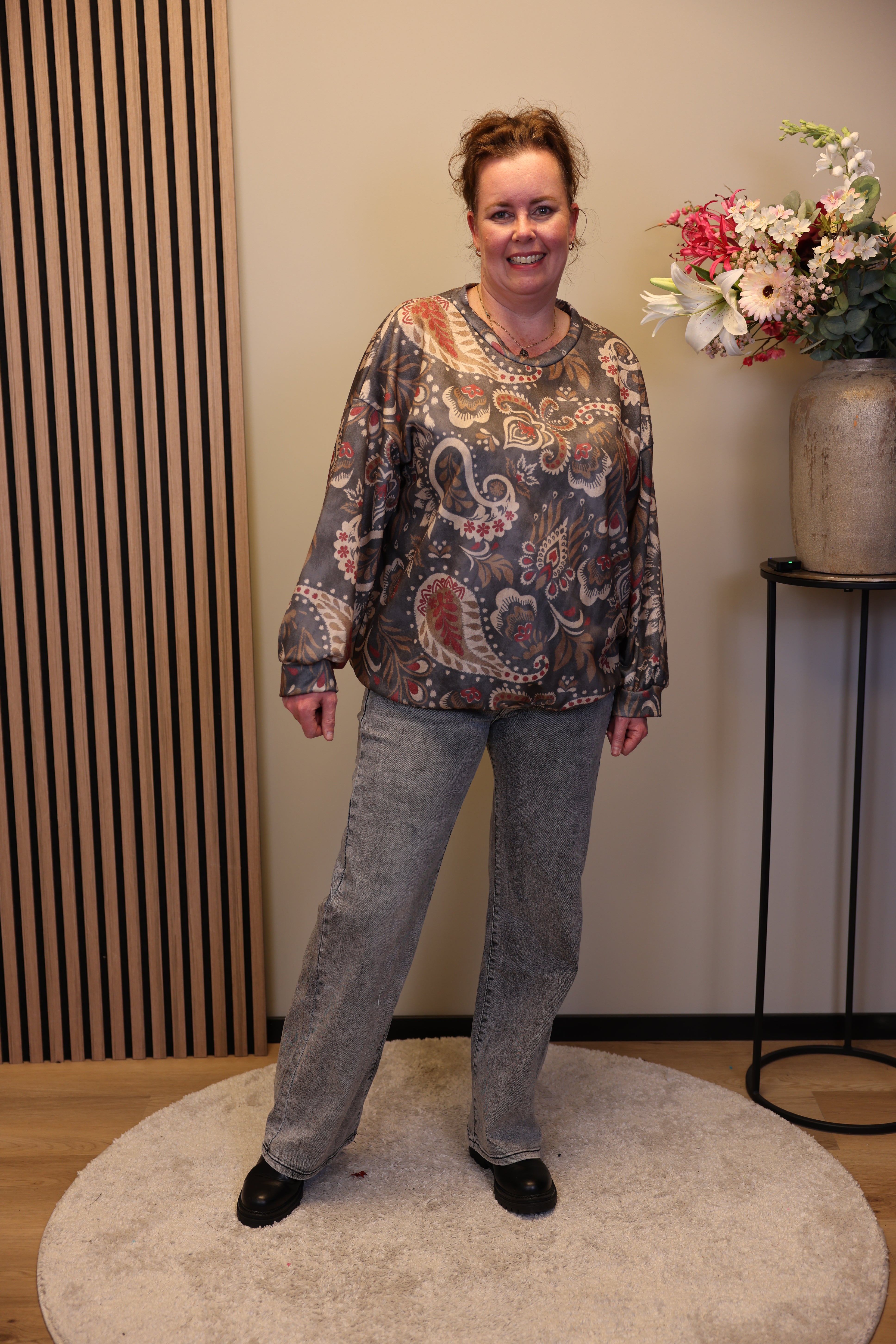 Trijntje | Jeans wide leg grijs 38 - 48