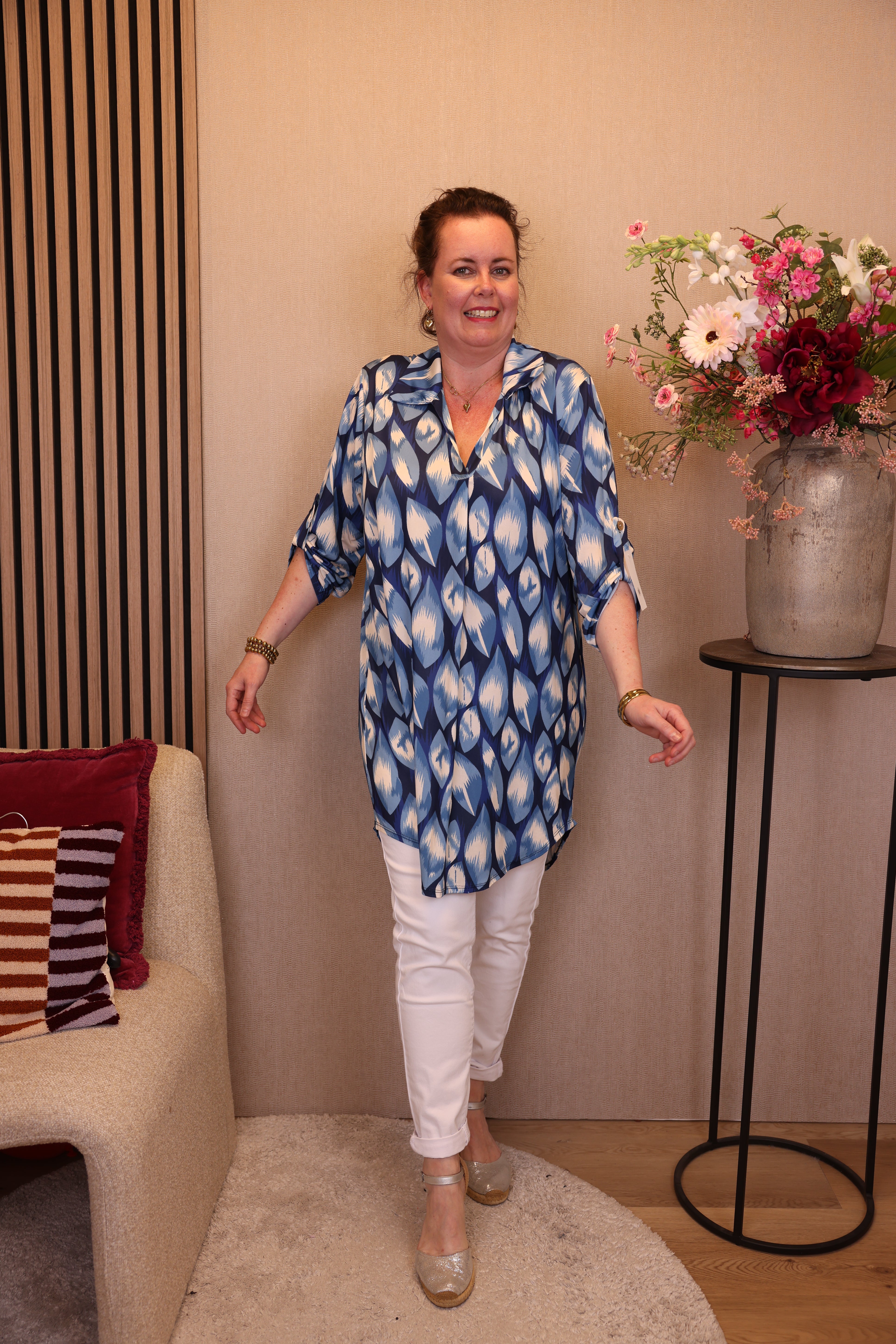 Brenda | Tuniek navy met kraagje