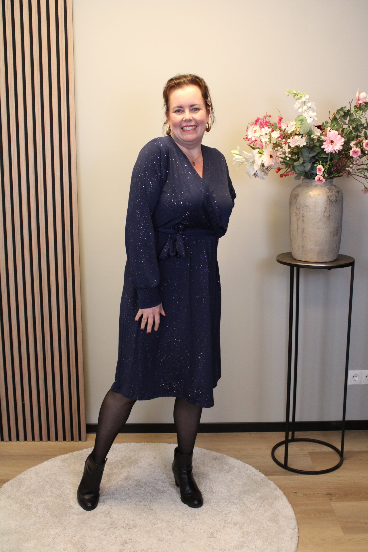 Maya | Glitter jurk blauw