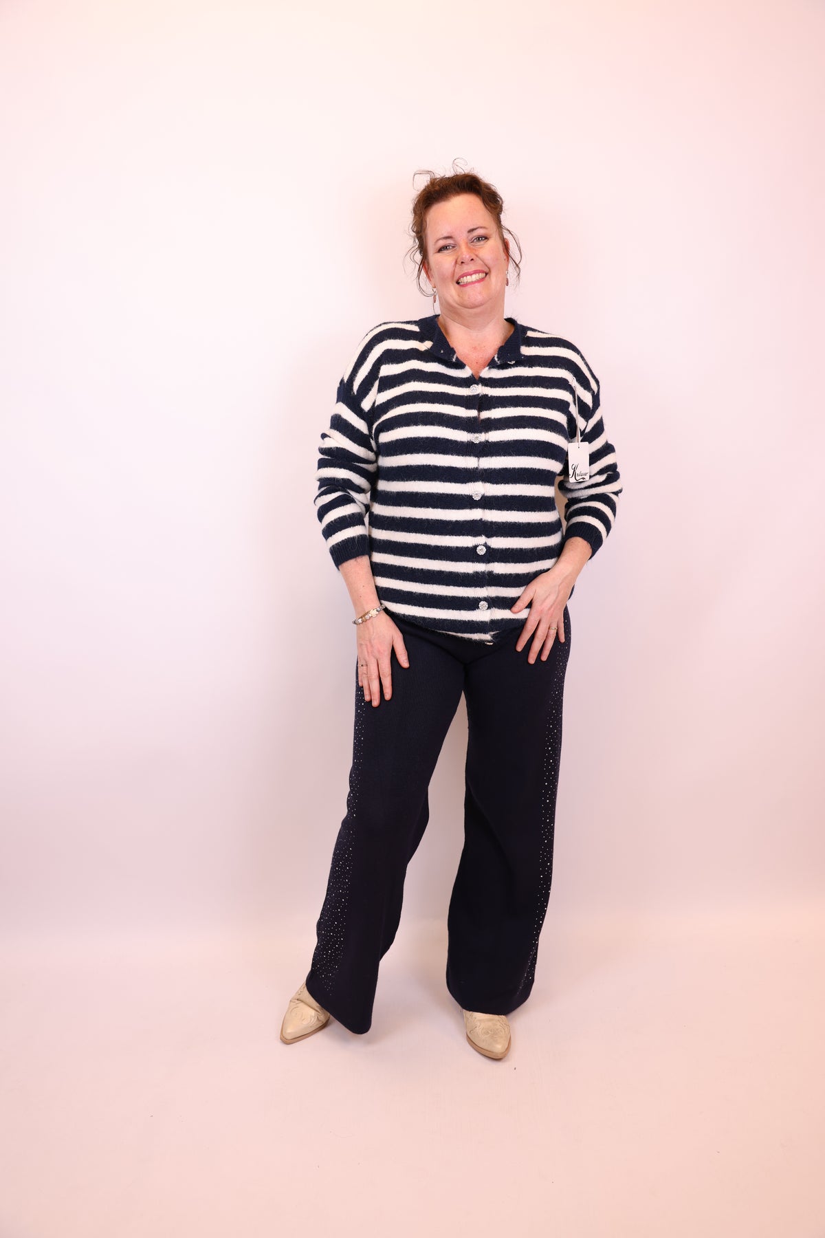 Lise | Broek navy glitter