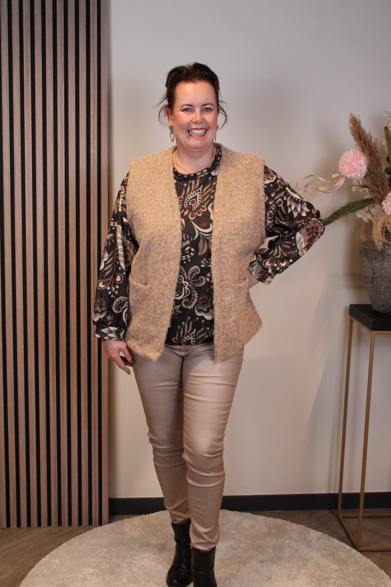 Luna | Gilet beige 54 t/m 58