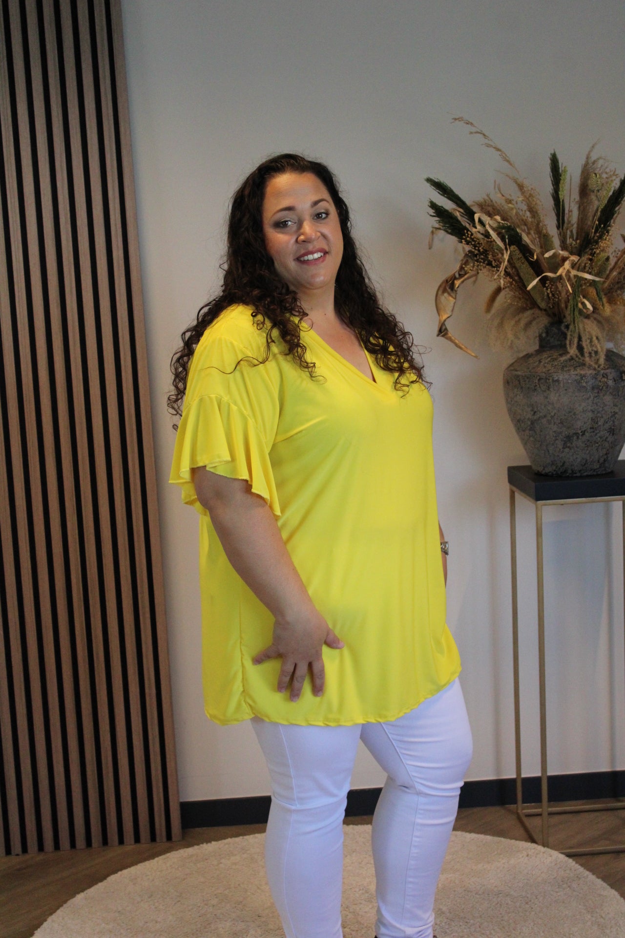 Mayra | Blouse geel 48 t/m 52