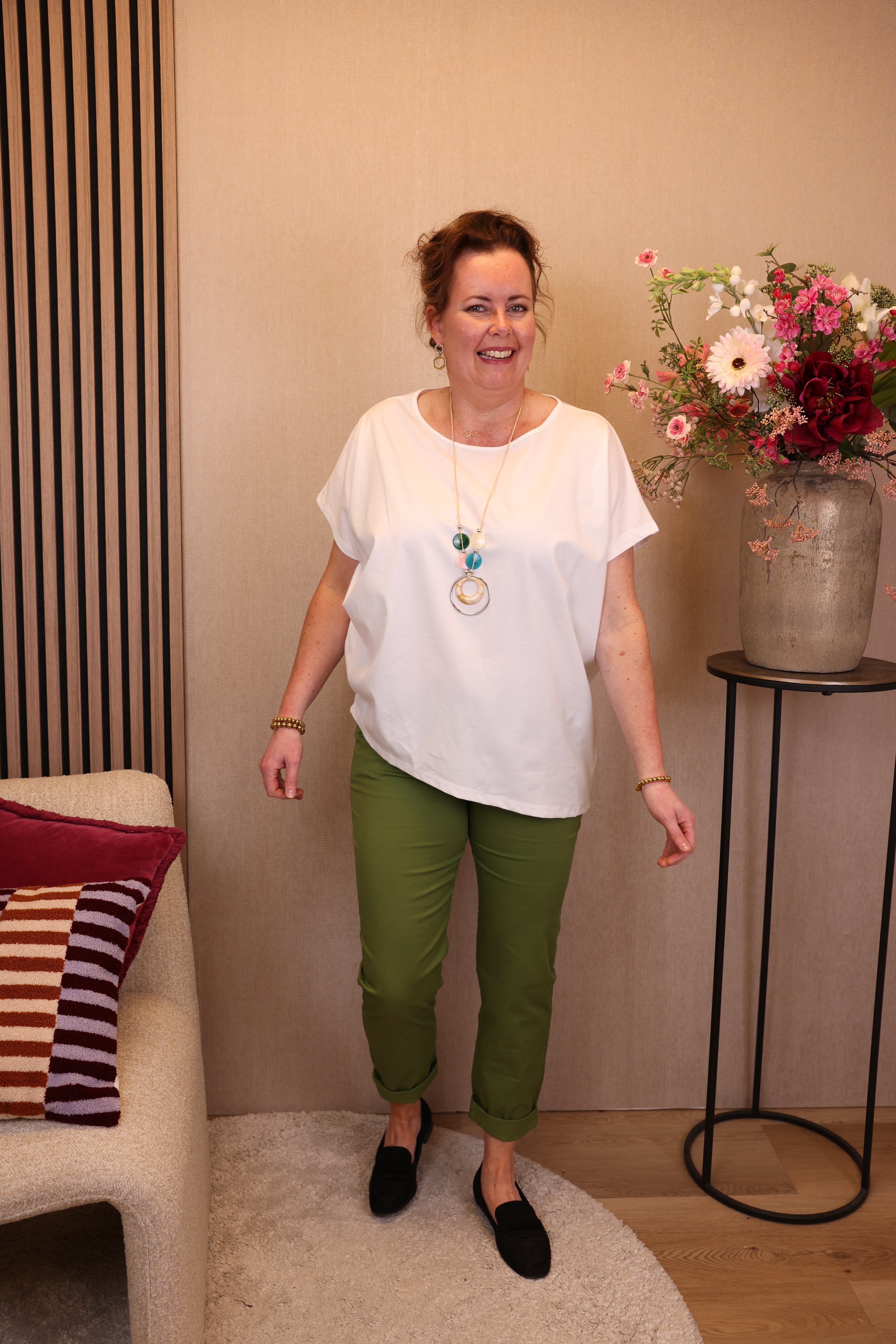 Tessa | Stretch broek groen