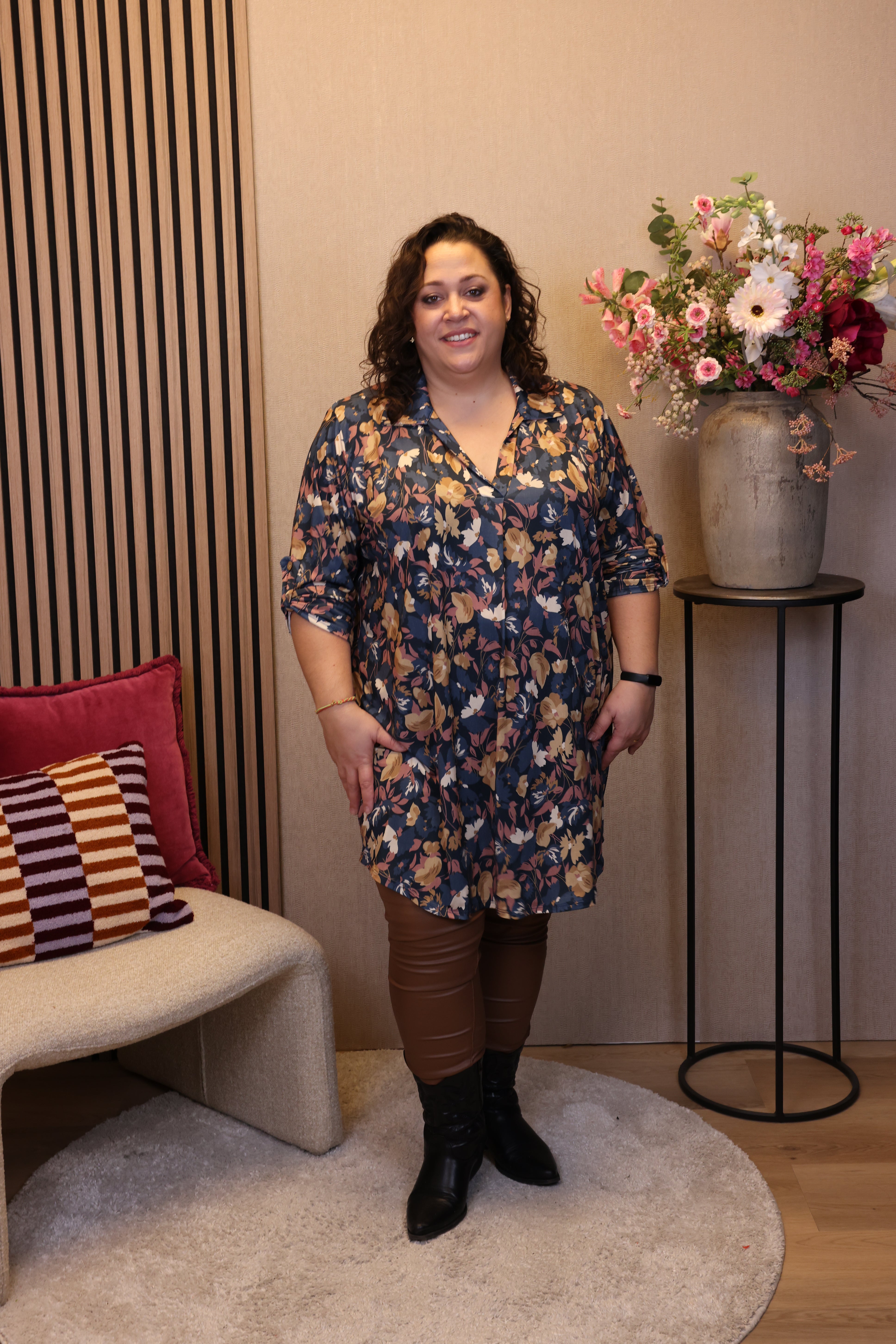 Jitske | Tuniek blauw met kraagje