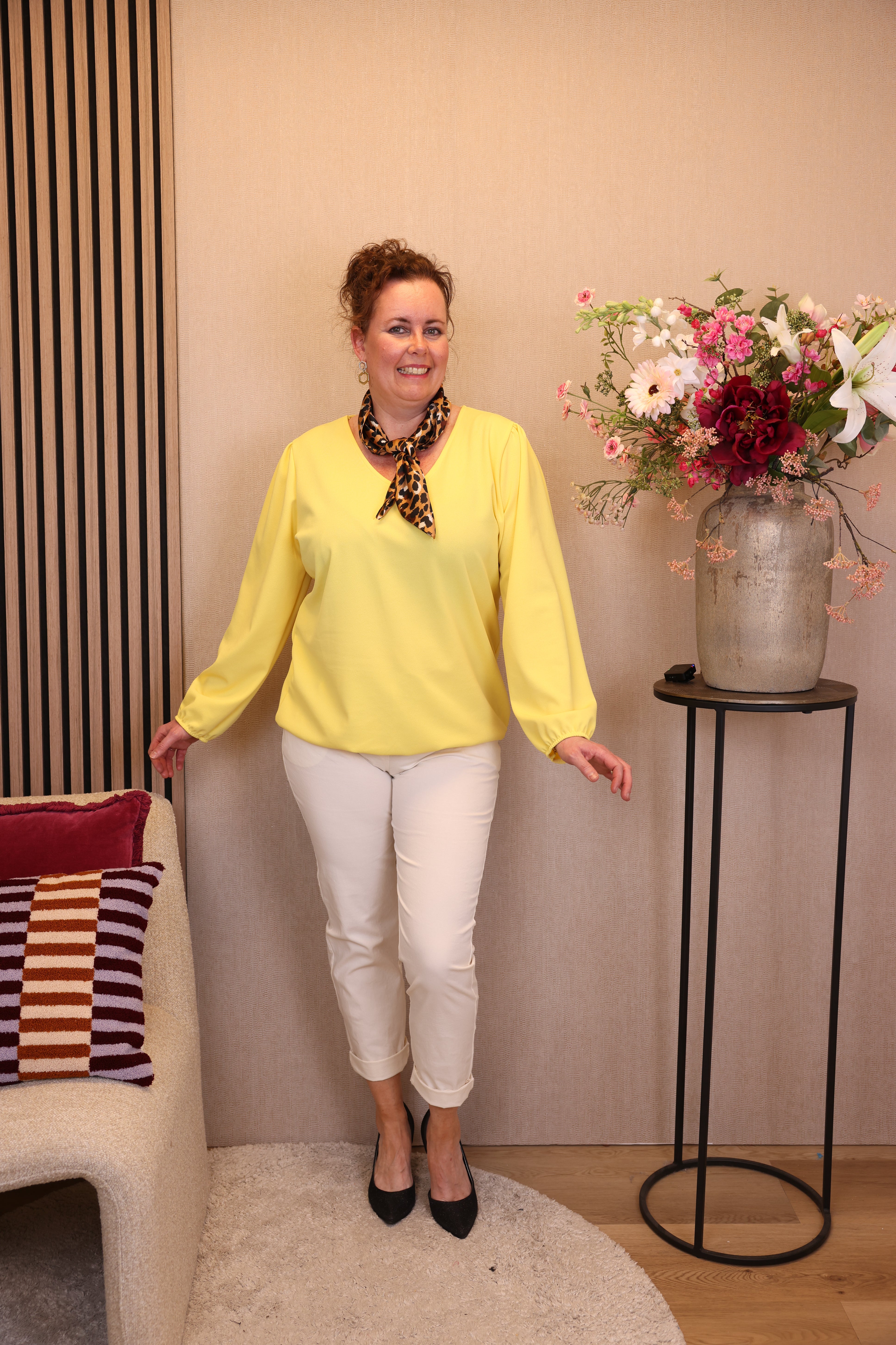 Roos | Ballon top viscose geel