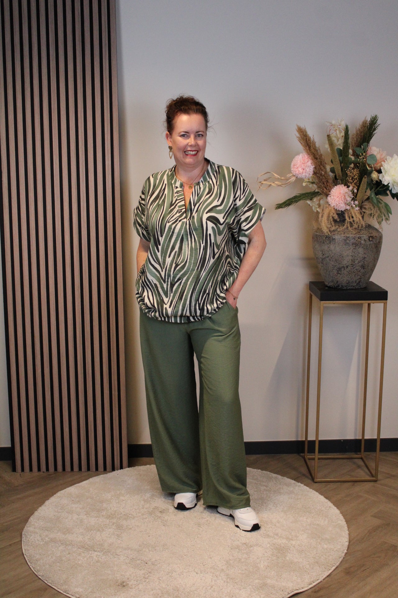 Laura | Broek groen viscose