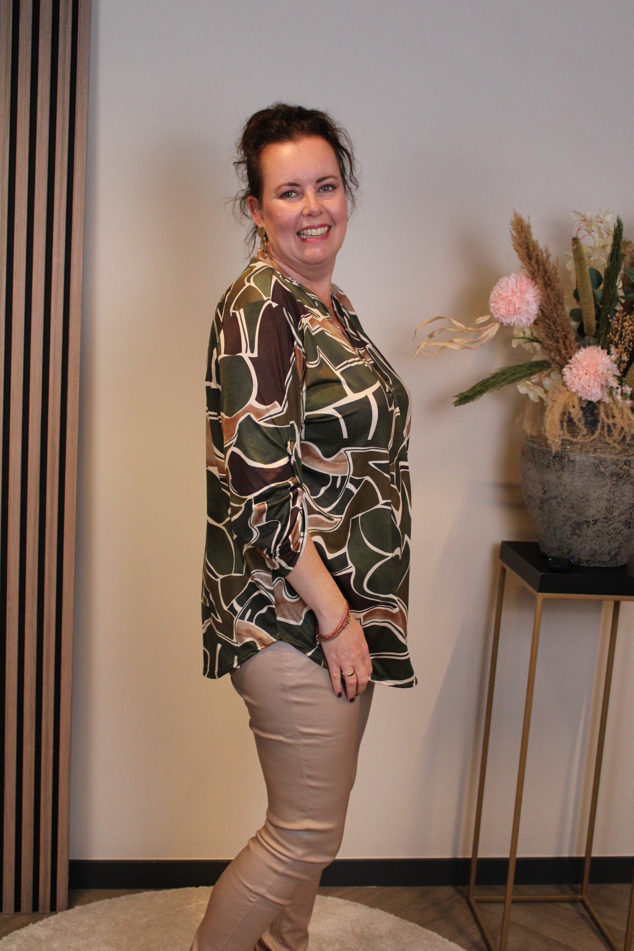 Hila | Blouse groen lange mouw 38 t/m 48