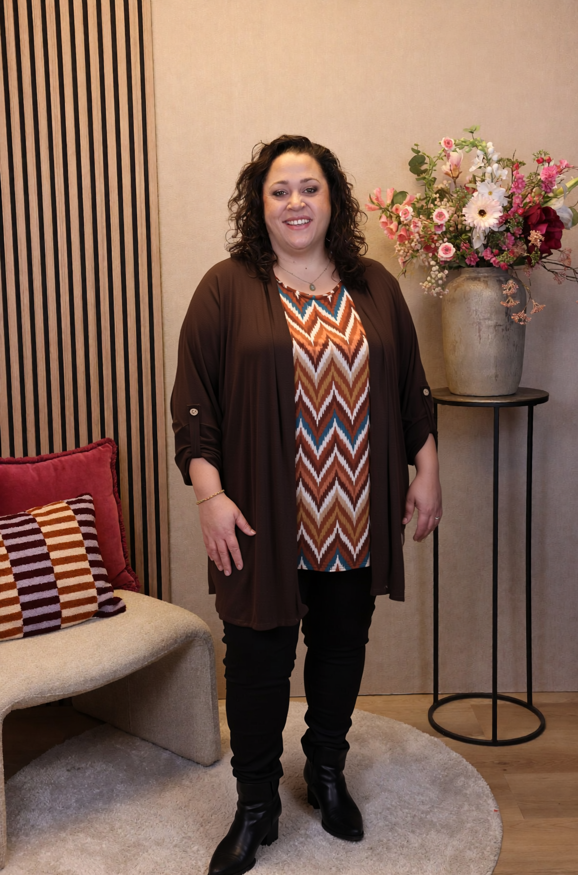 Nienke | Vest bruin kort