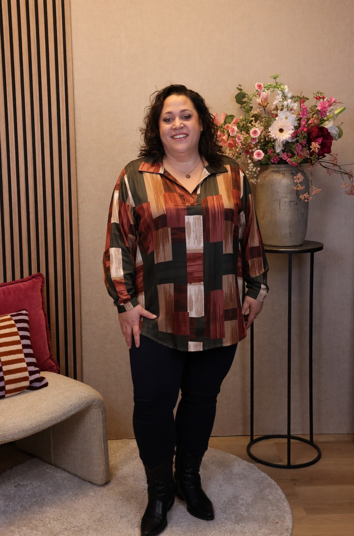 Leonie | Blouse groen met kraagje
