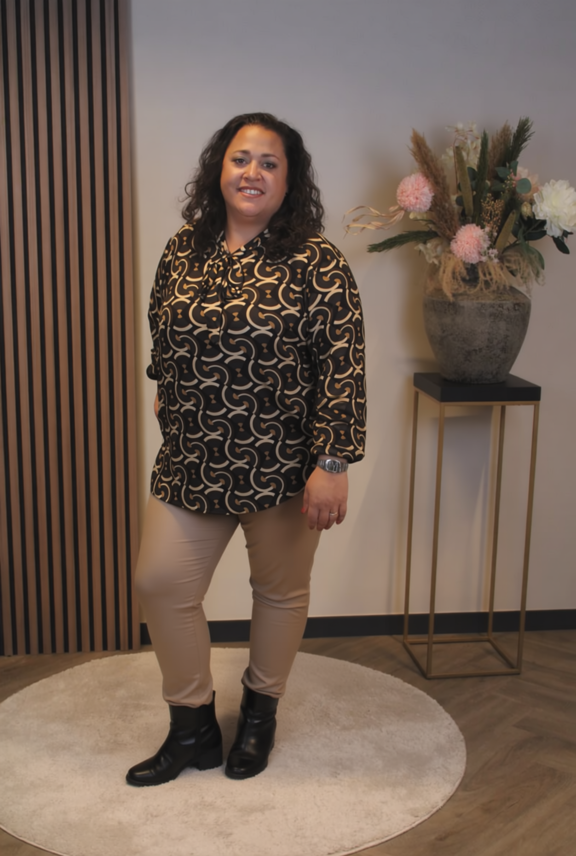 Harper | Blouse grijs met strik