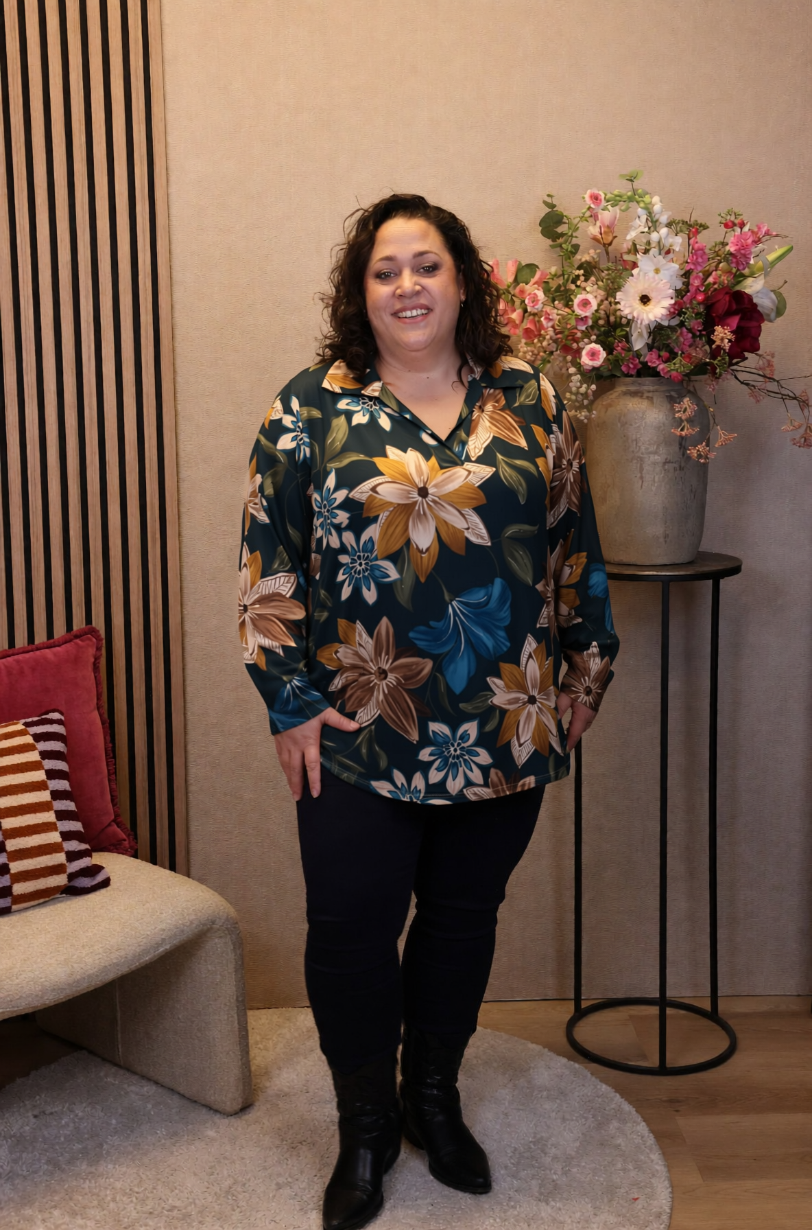 Patricia | Blouse groen met kraagje