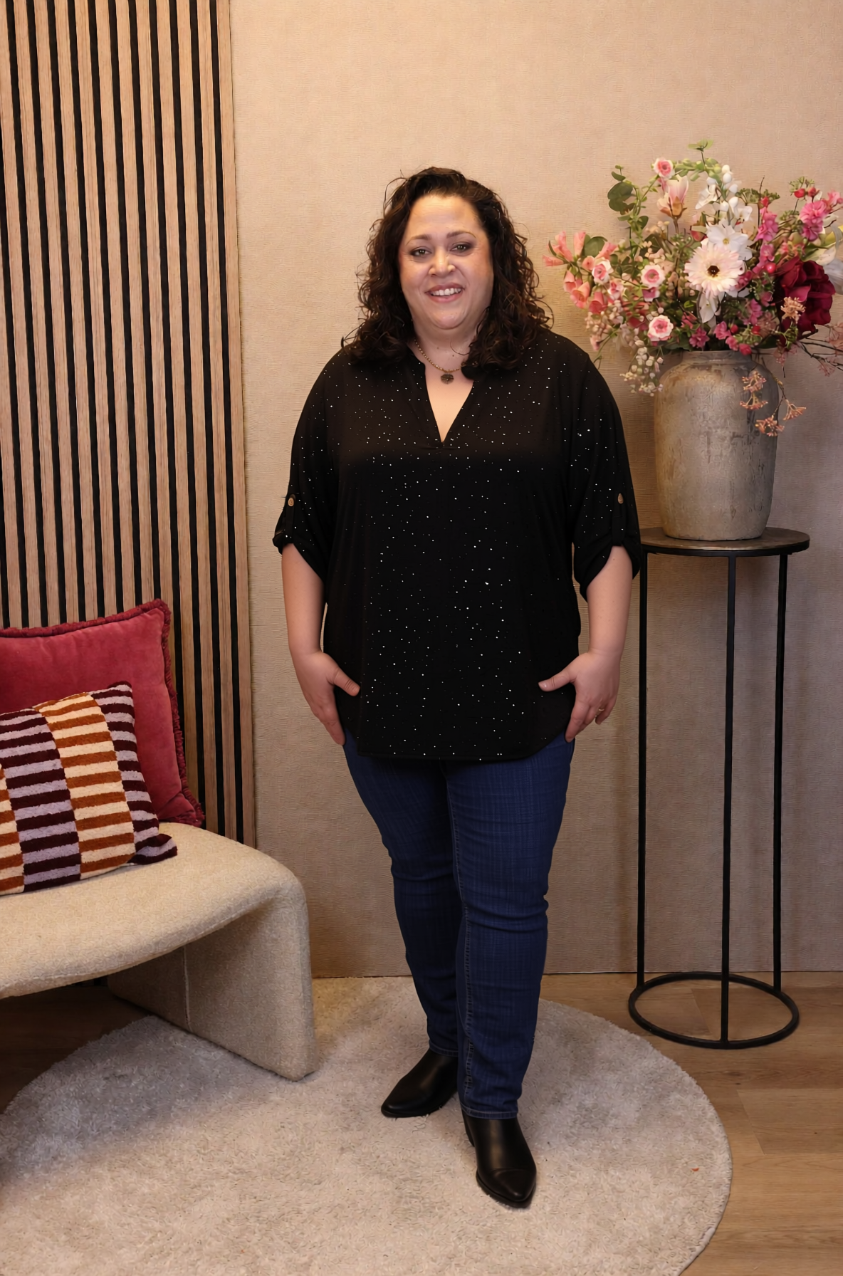 Mieke | Glitter blouse zwart