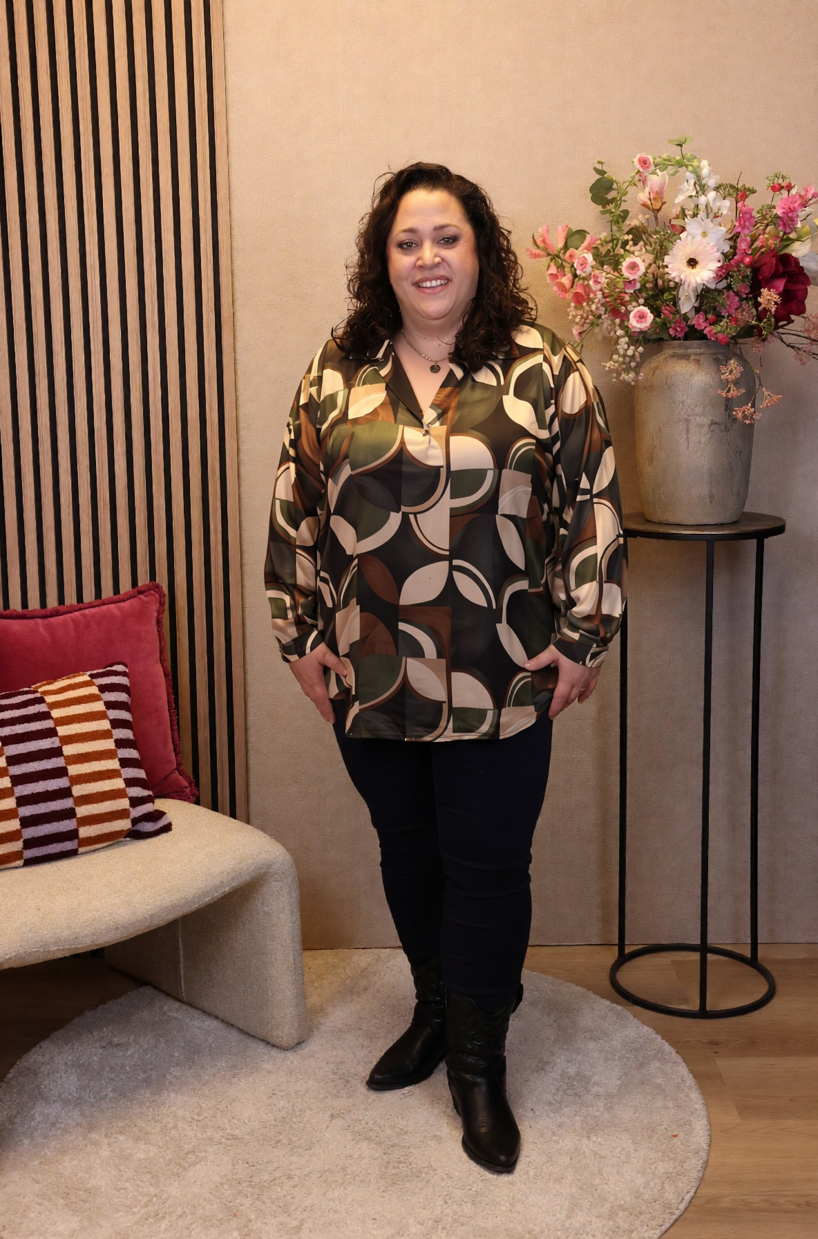 Imke | Blouse groen met kraagje