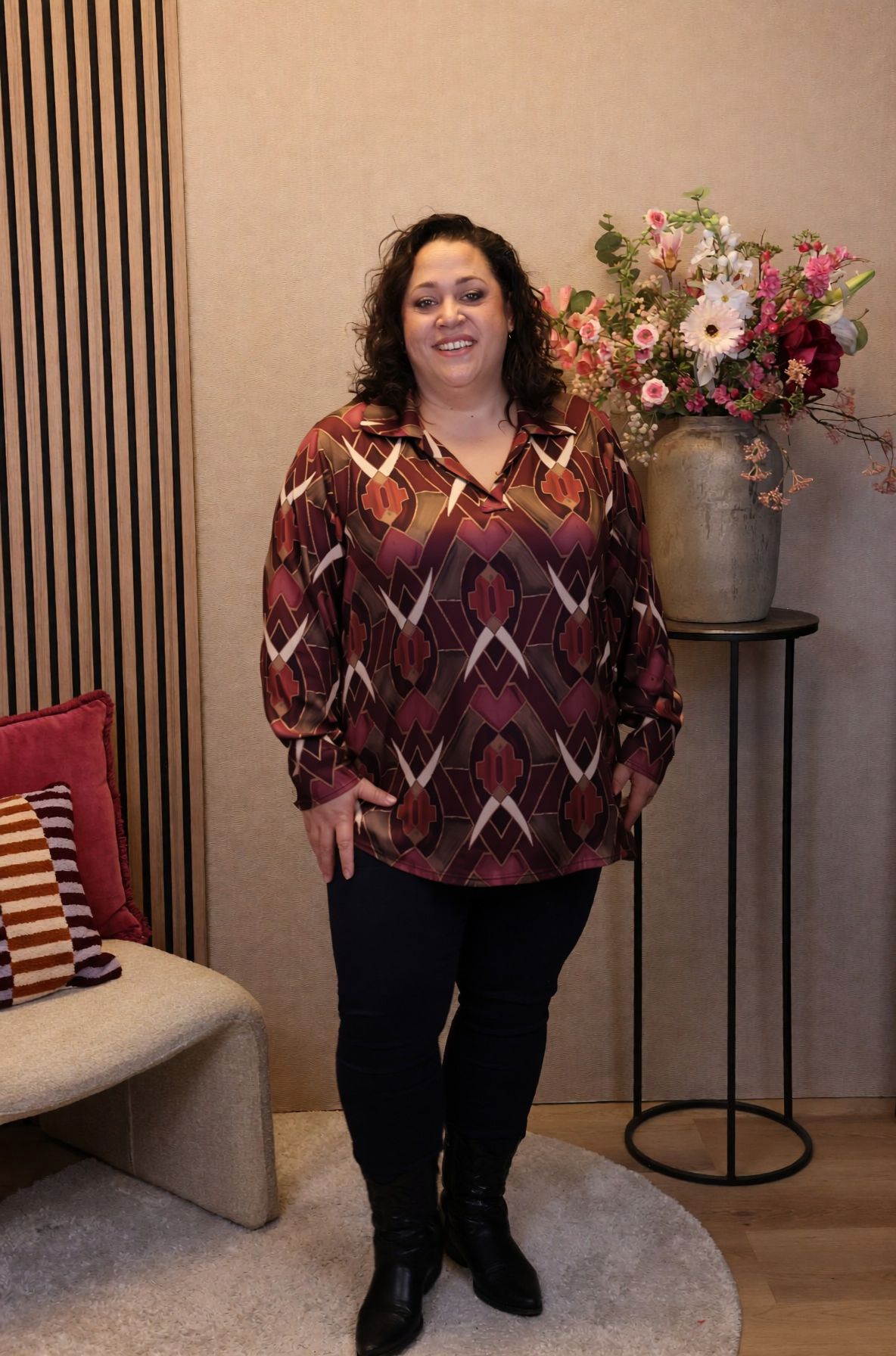 Eloise | Blouse roze met kraagje