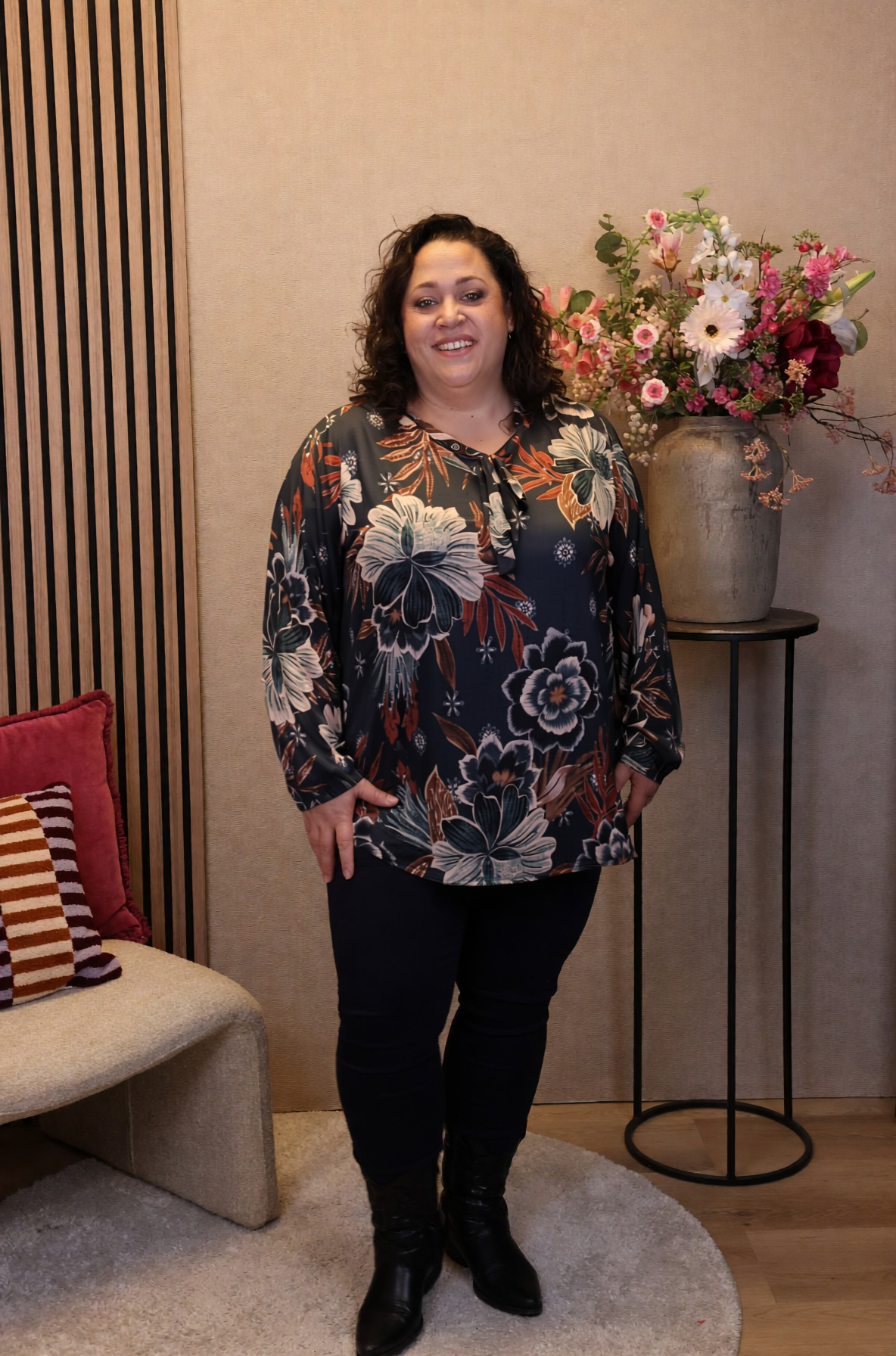 Jara | Blouse aqua met strik