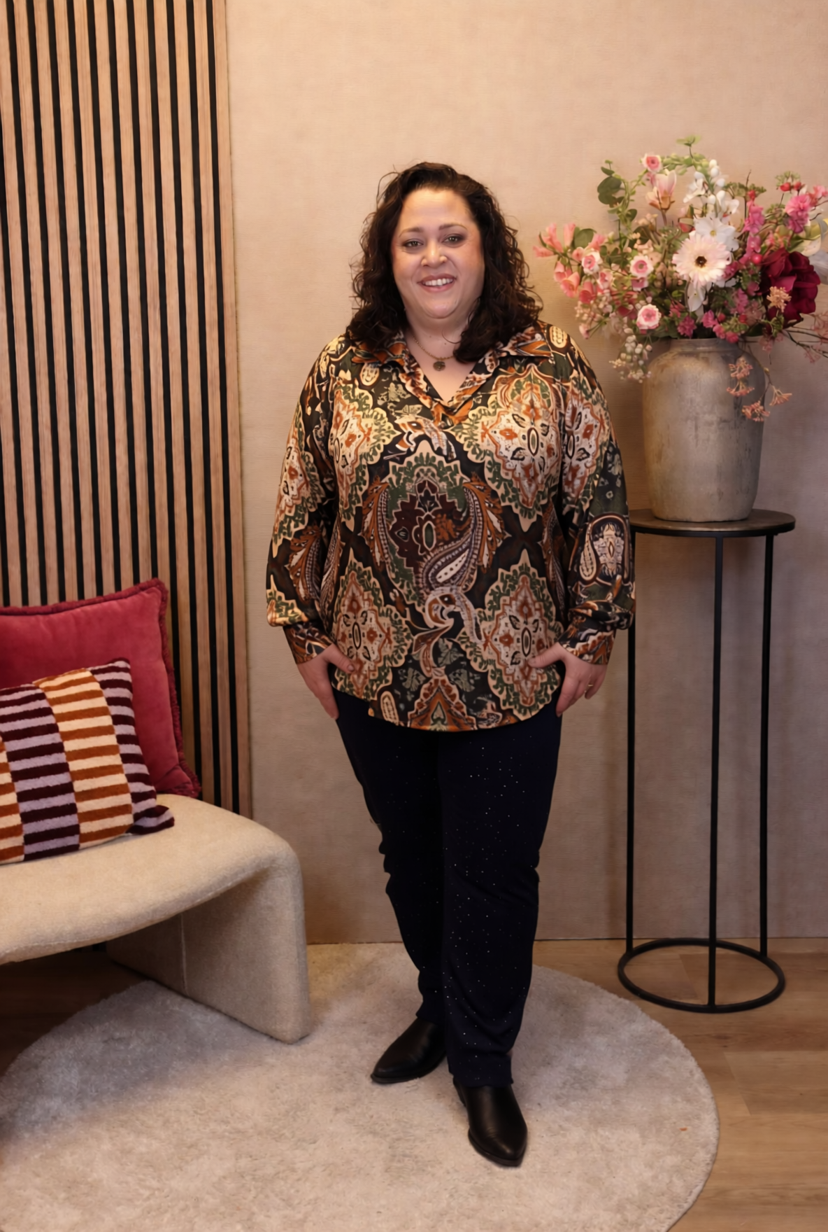 Malia | Blouse groen met kraagje