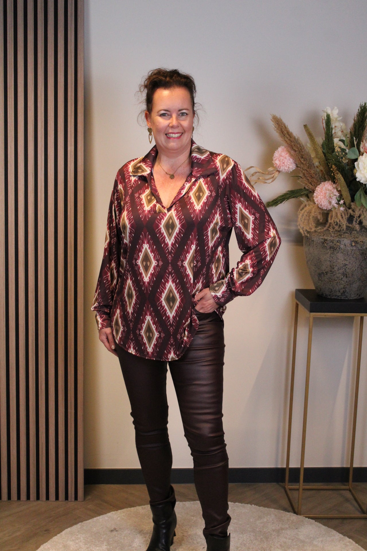 Jill | Blouse roze met kraagje 38 t/m 48