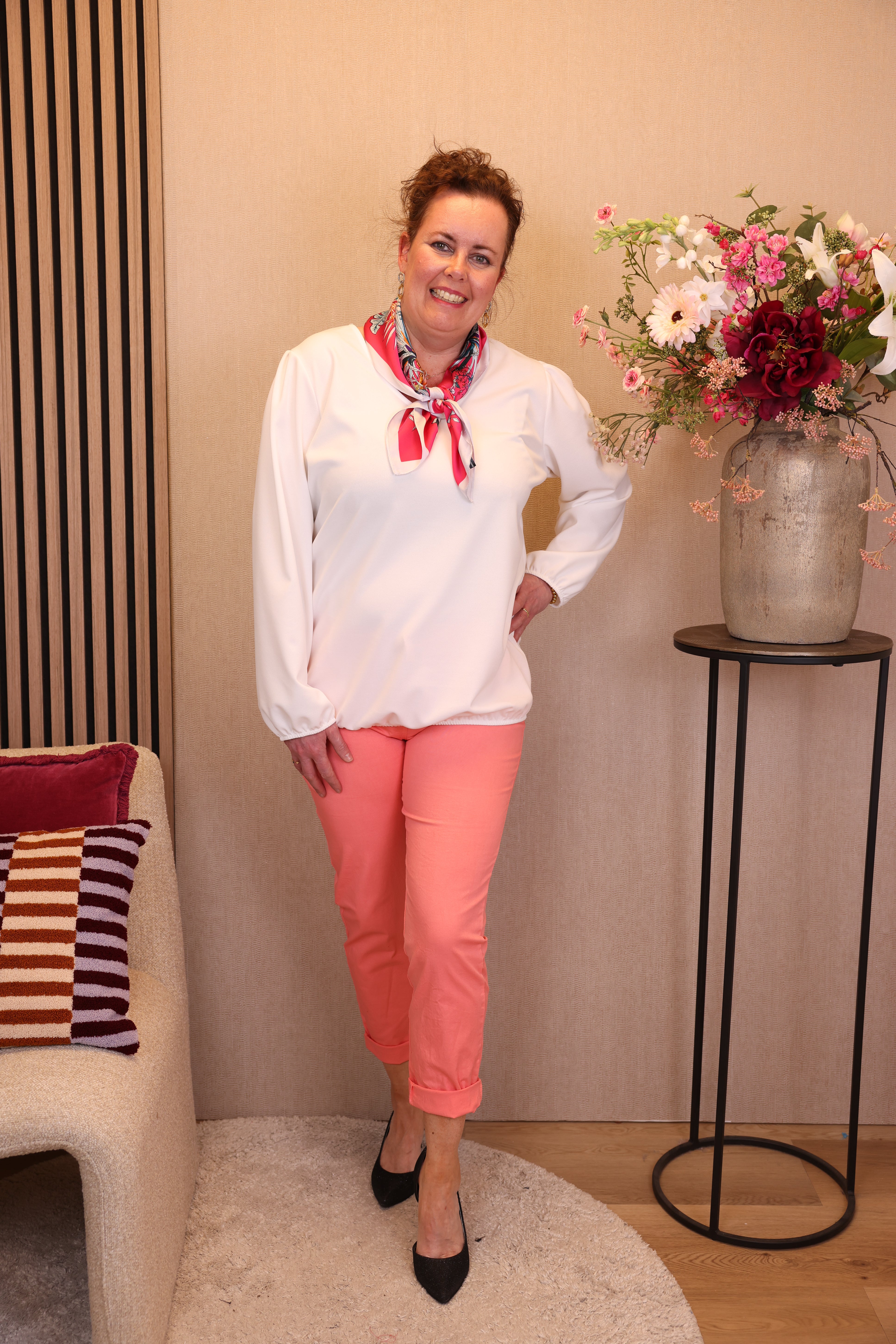 Roos | Ballon top viscose wit