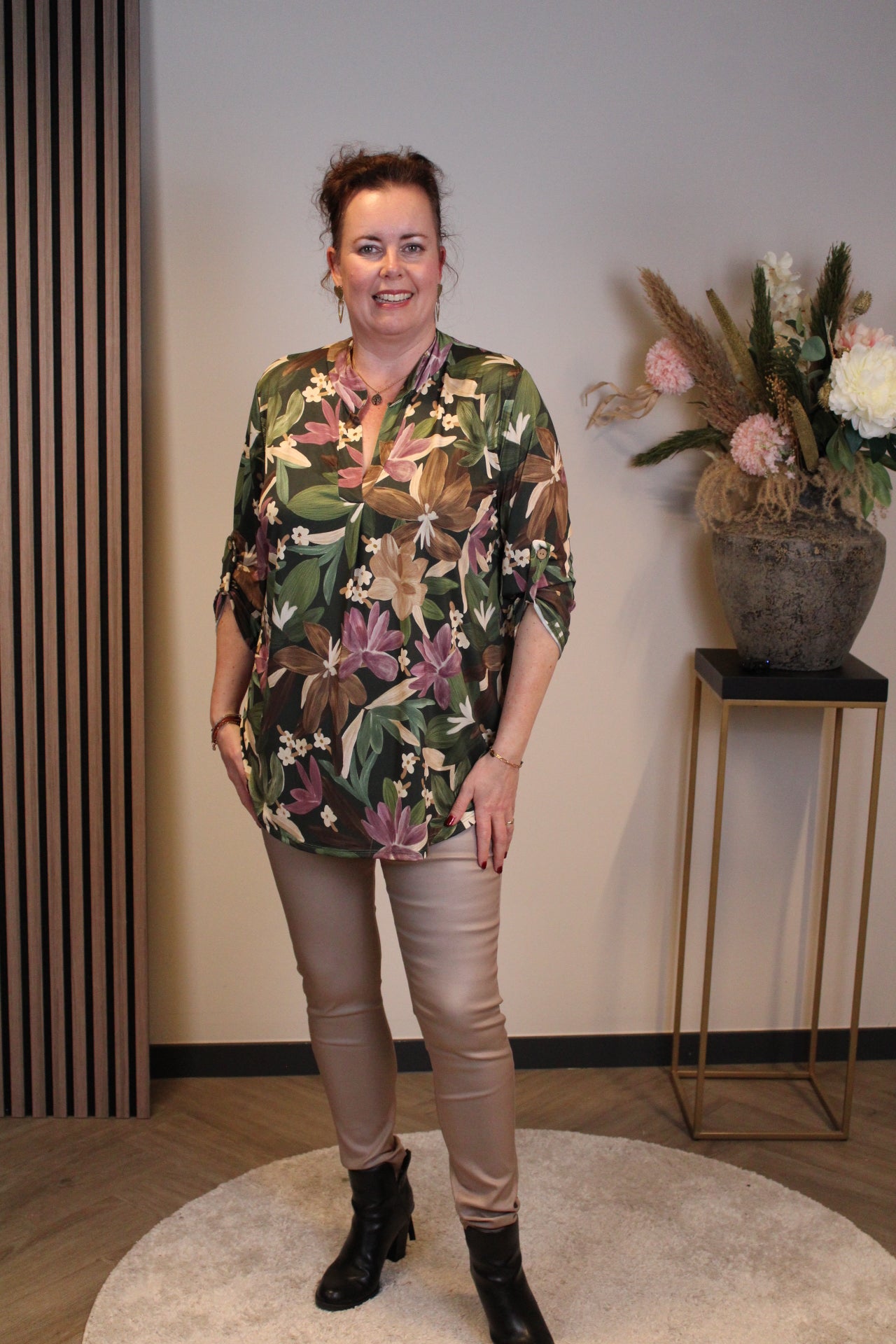 Britta | Blouse groen lange mouw 38 t/m 48