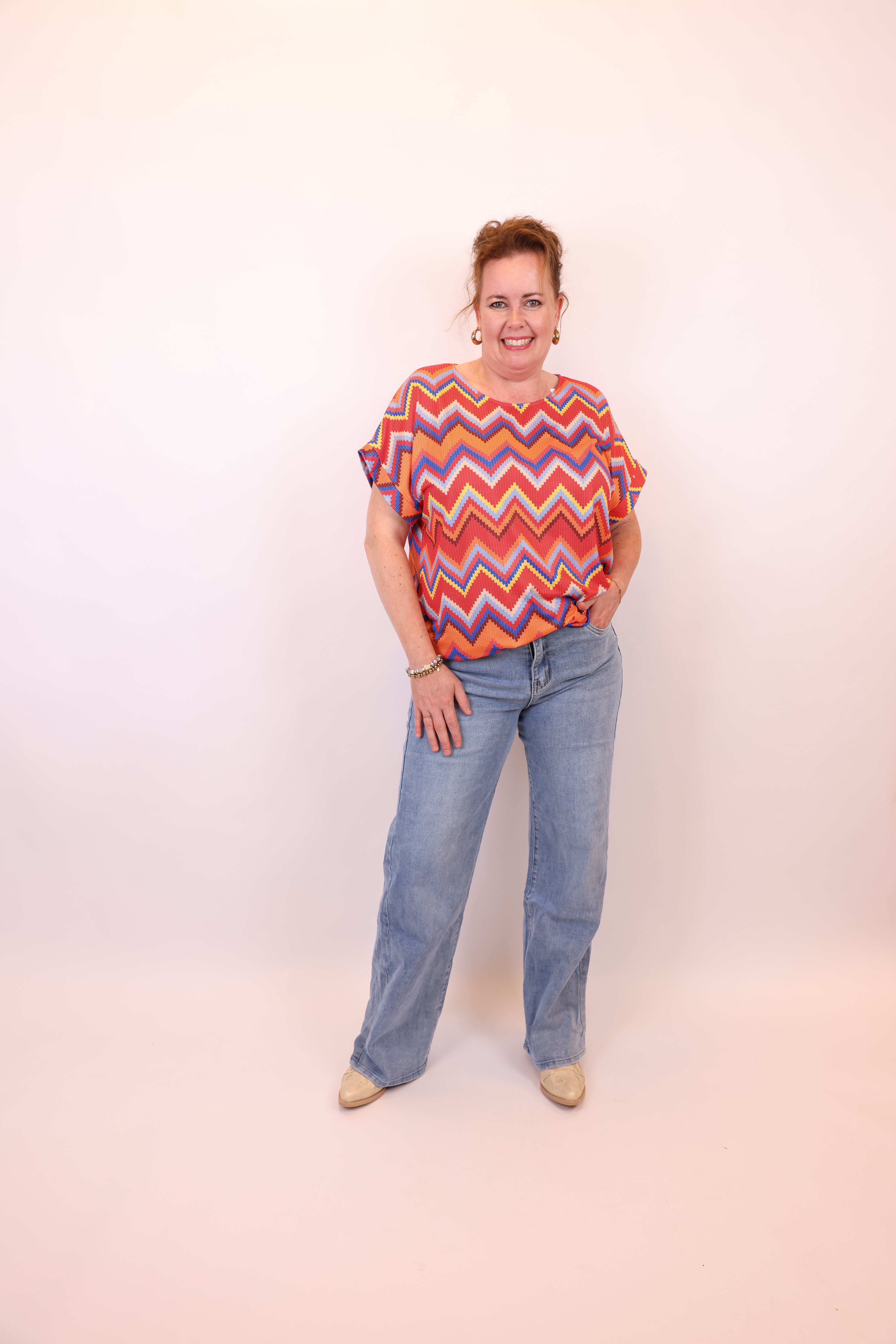 Natasha | Wide leg jeans blauw 40 - 48