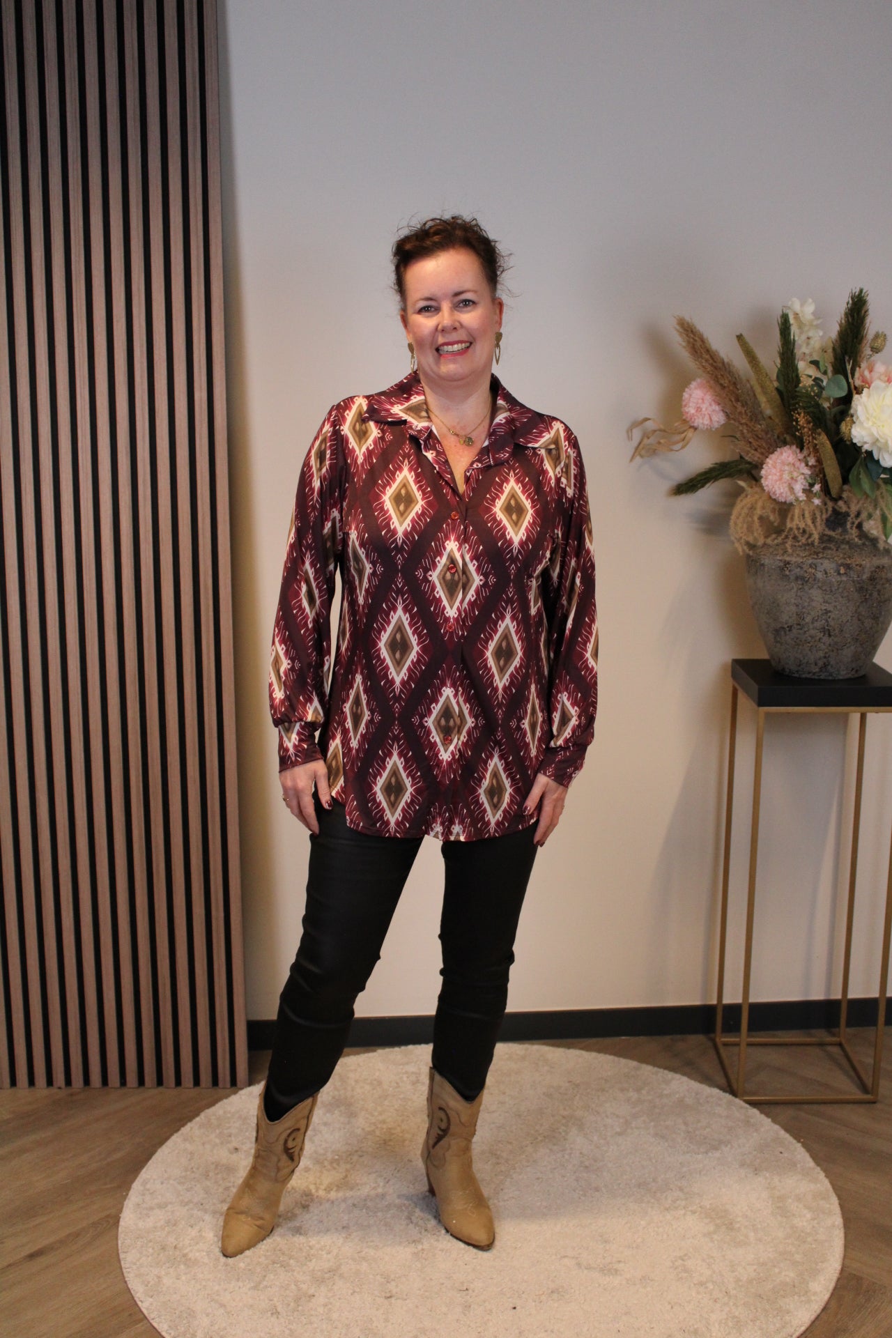 Carmen | Blouse roze met knoopjes