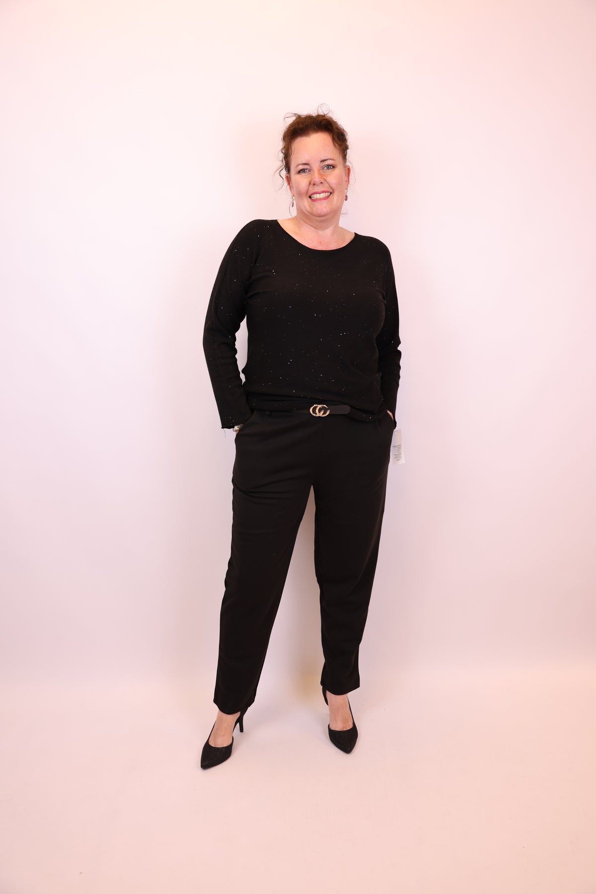 Ina | Trui zwart glitter