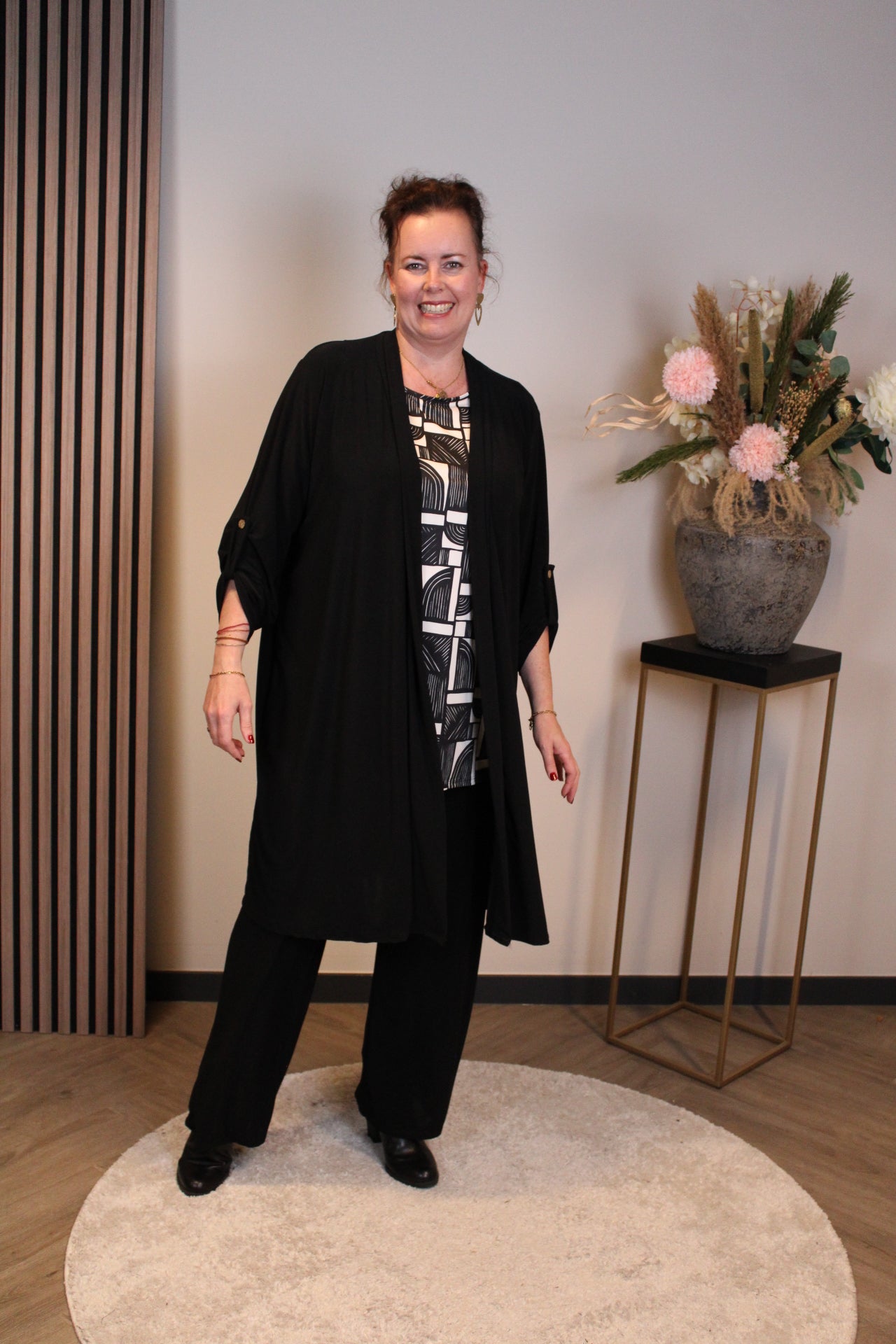 Evi | Dun vestje lang zwart 38 t/m 48