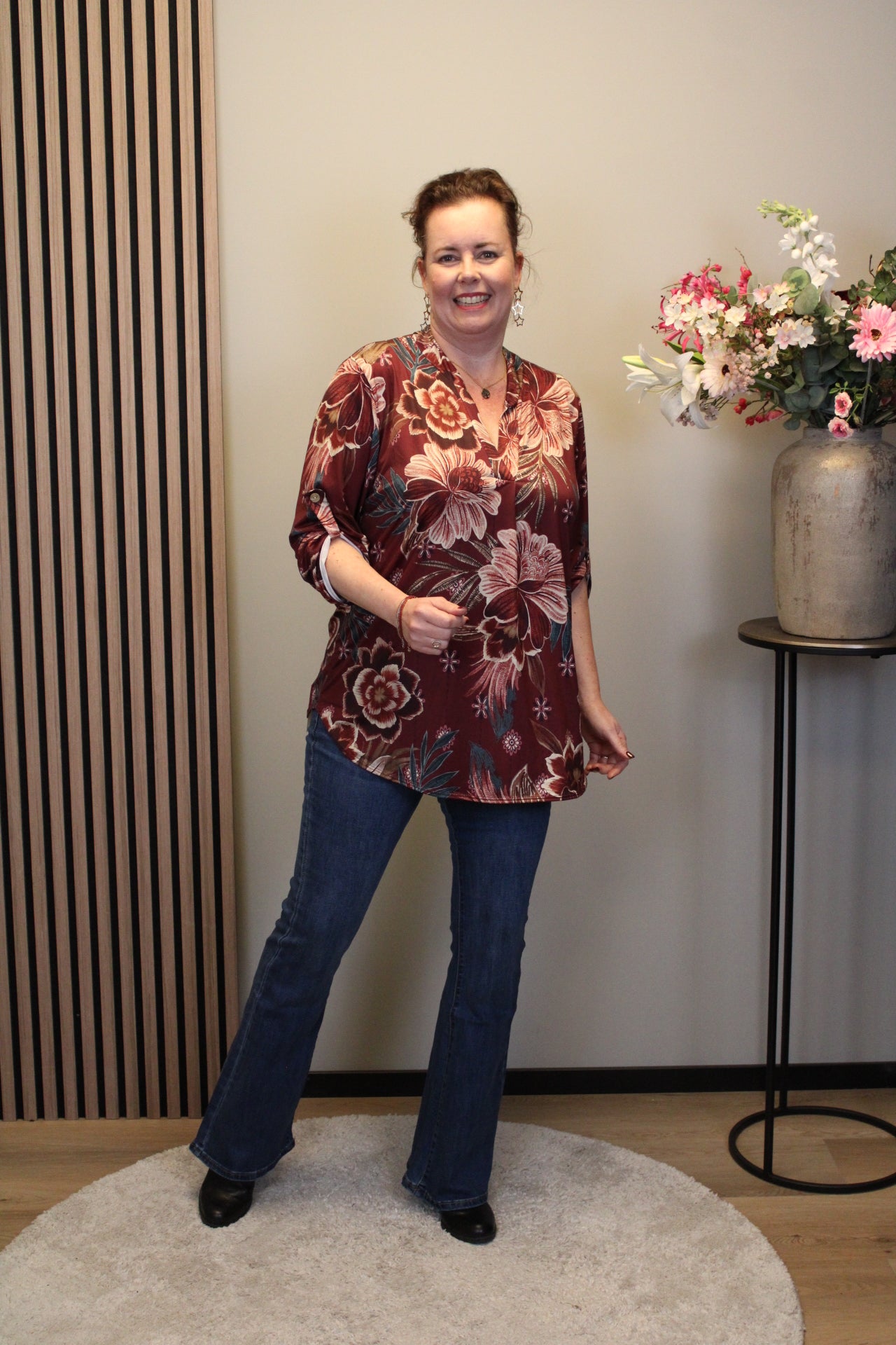 Zelma | Blouse roze lange mouw 38 t/m 48