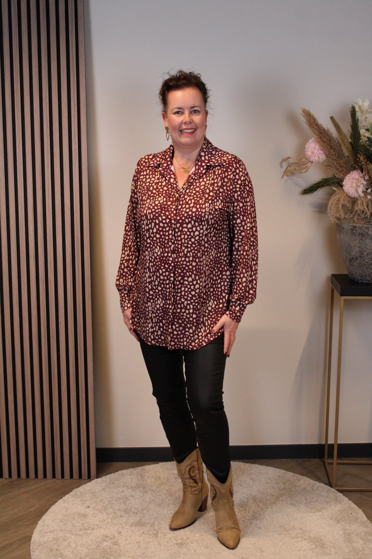 Diede | Blouse met knoopjes roze 48 t/m 52