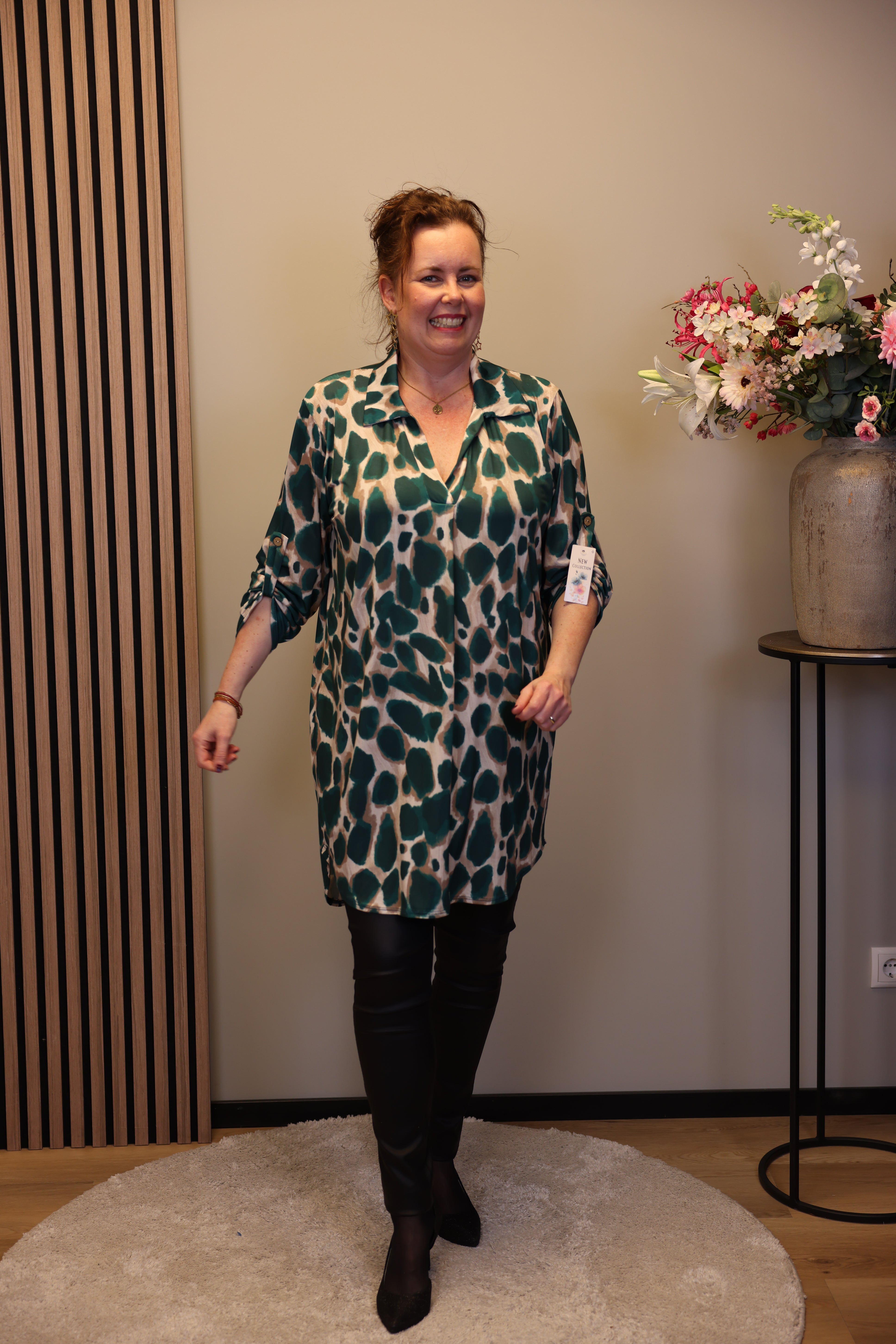 Maud | Tuniek groen met kraagje 48 t/m 52