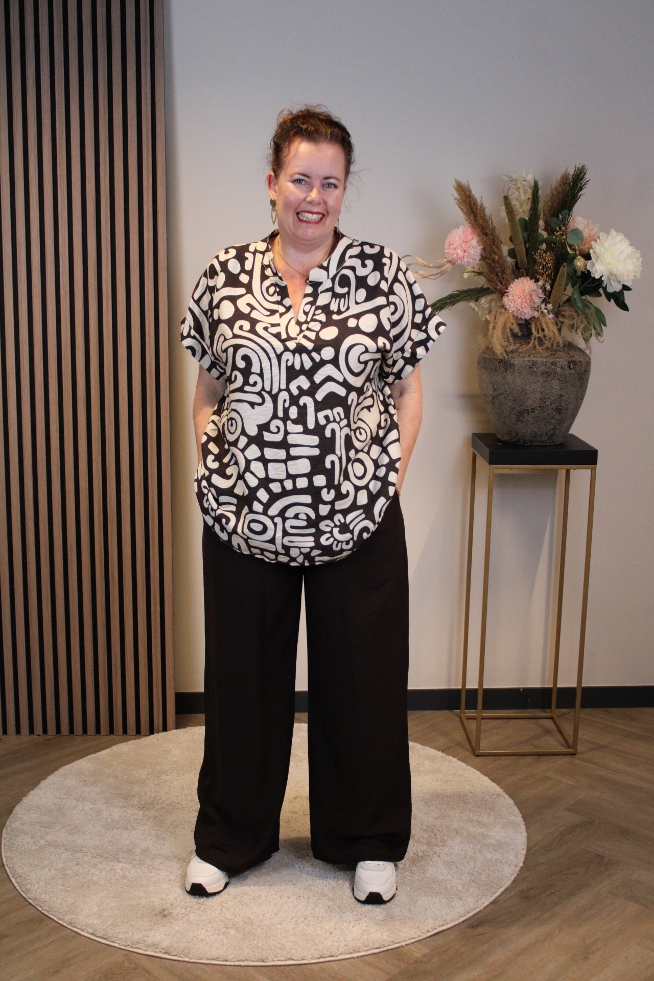 Sanne | Broek bruin viscose