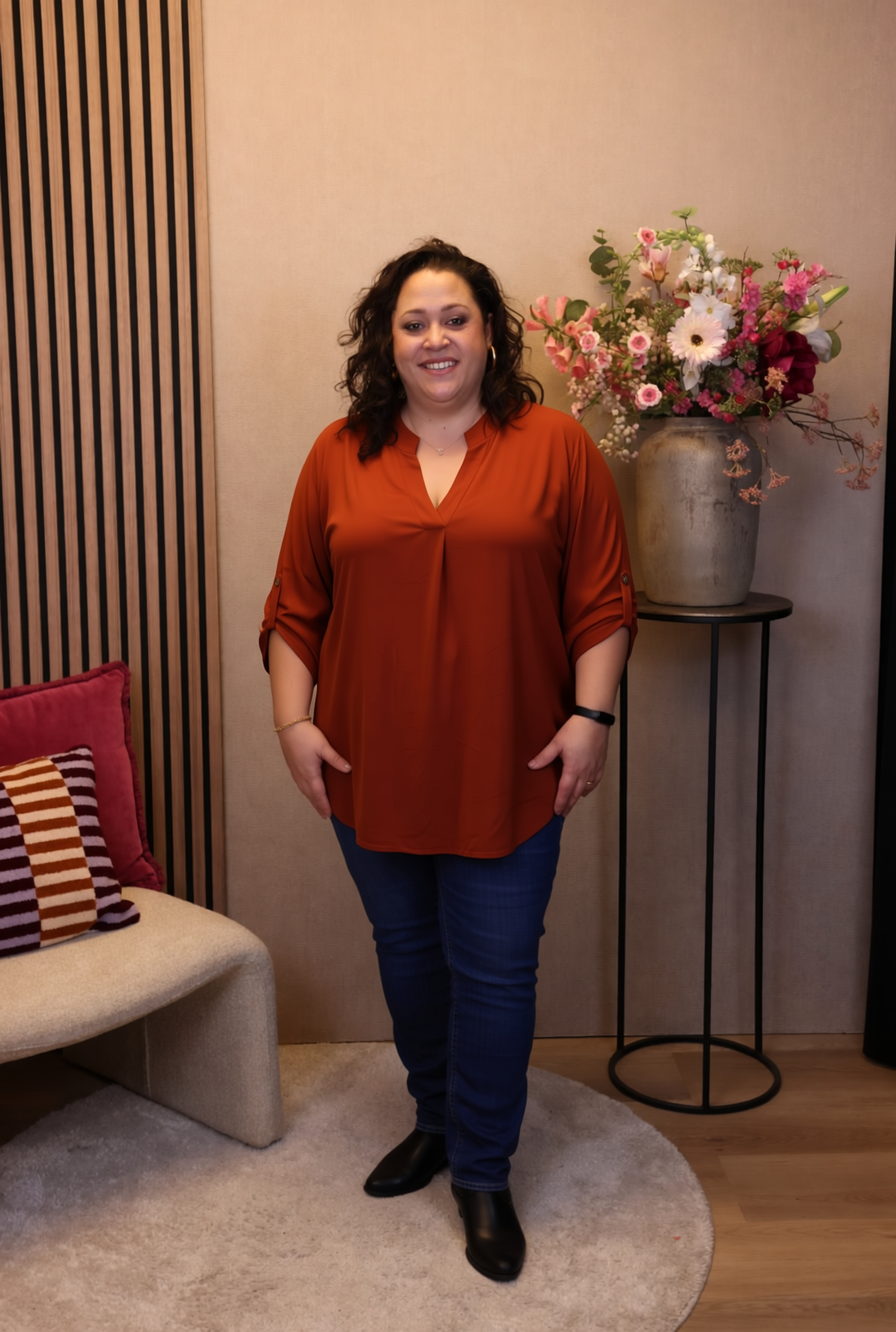 Mara | Blouse roest bruin