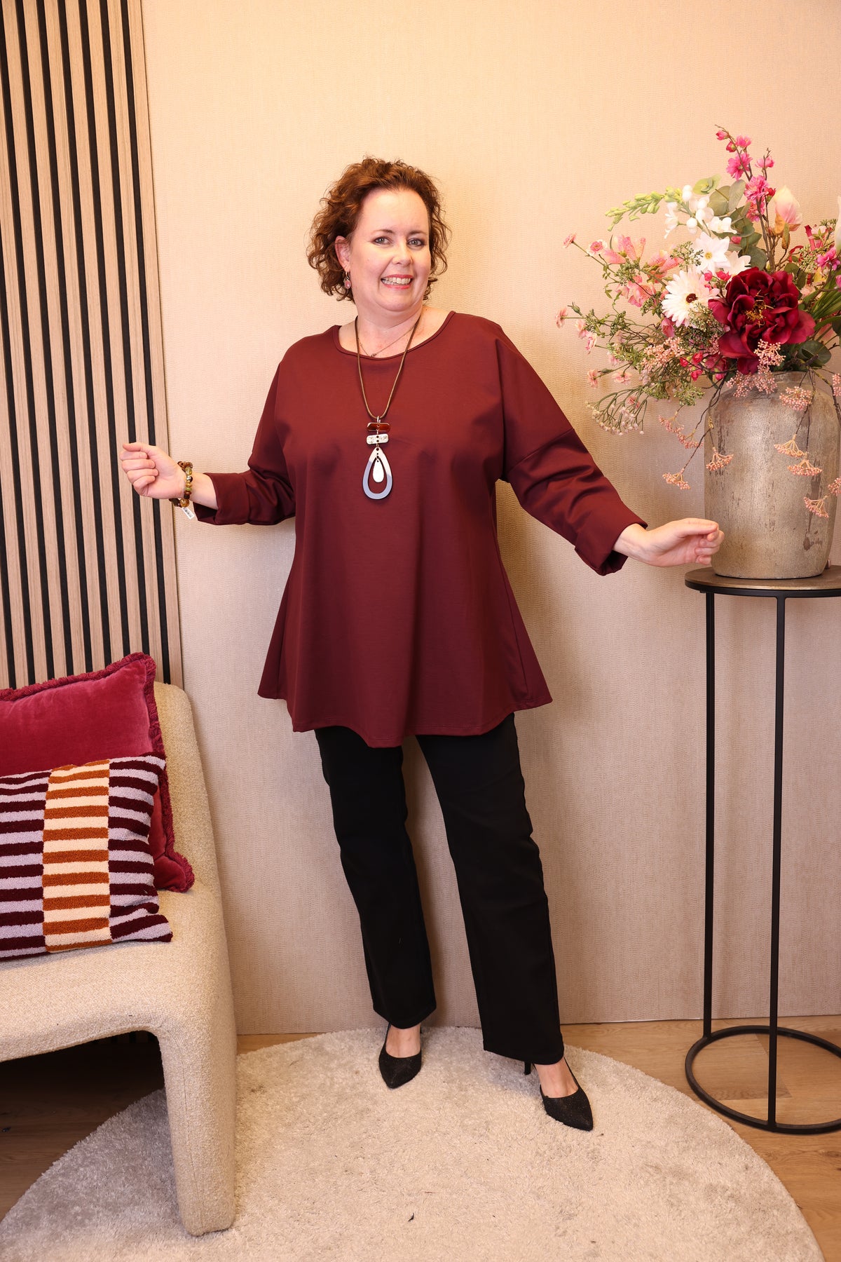 Jelke | Top bordeaux + gratis ketting