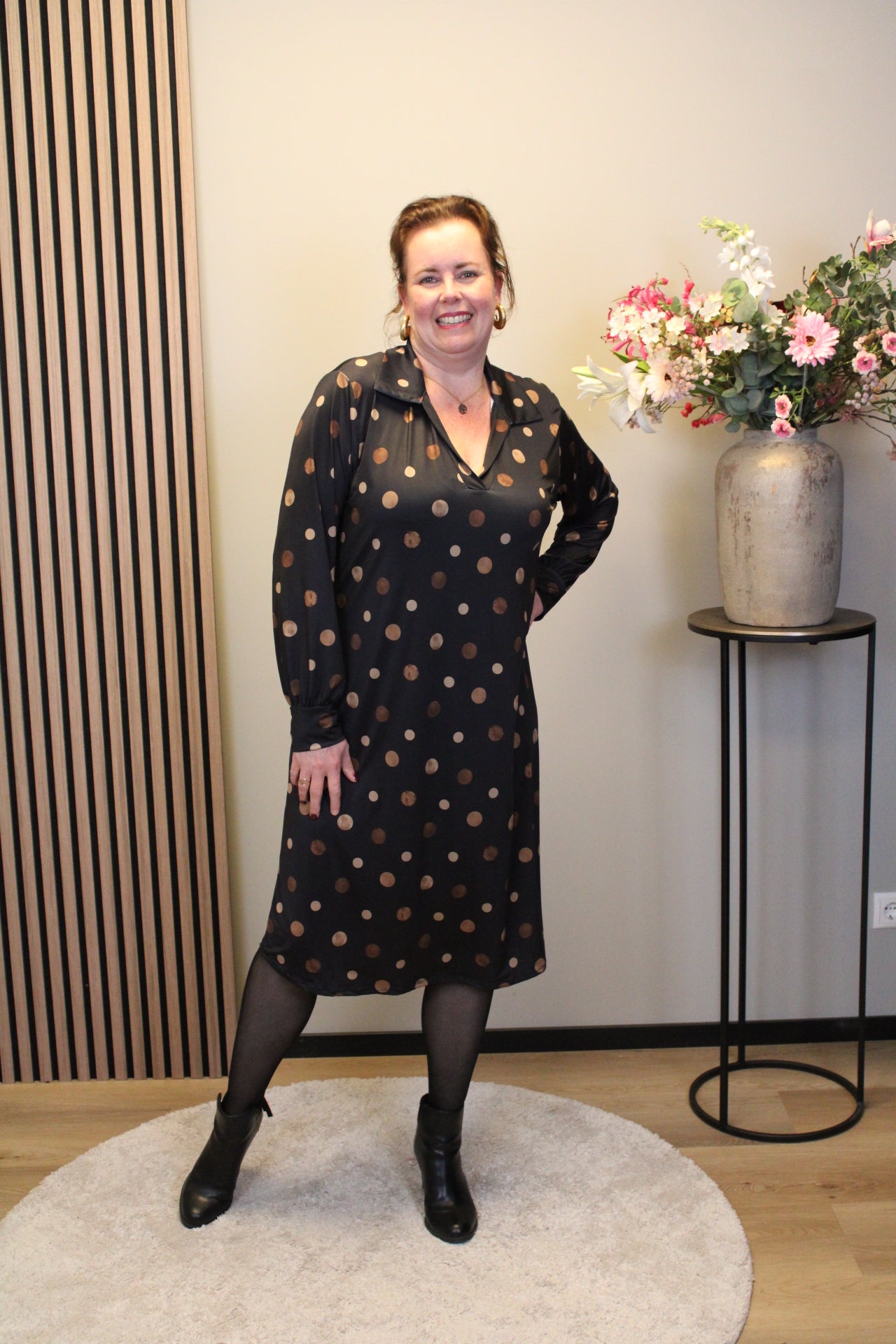 Grace | Jurk zwart met kraagje 46 t/m 50