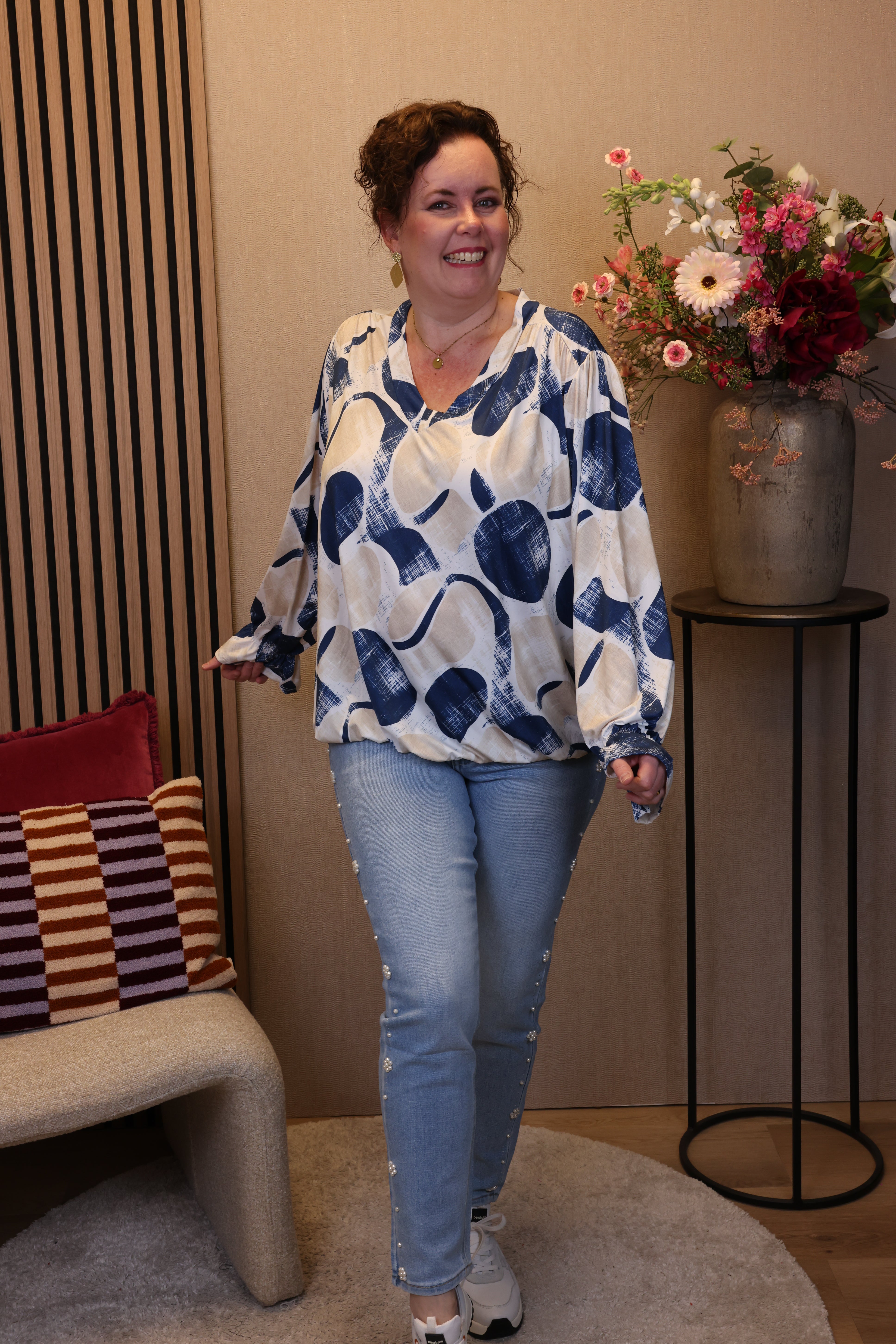 Saar | Ballon top blauw