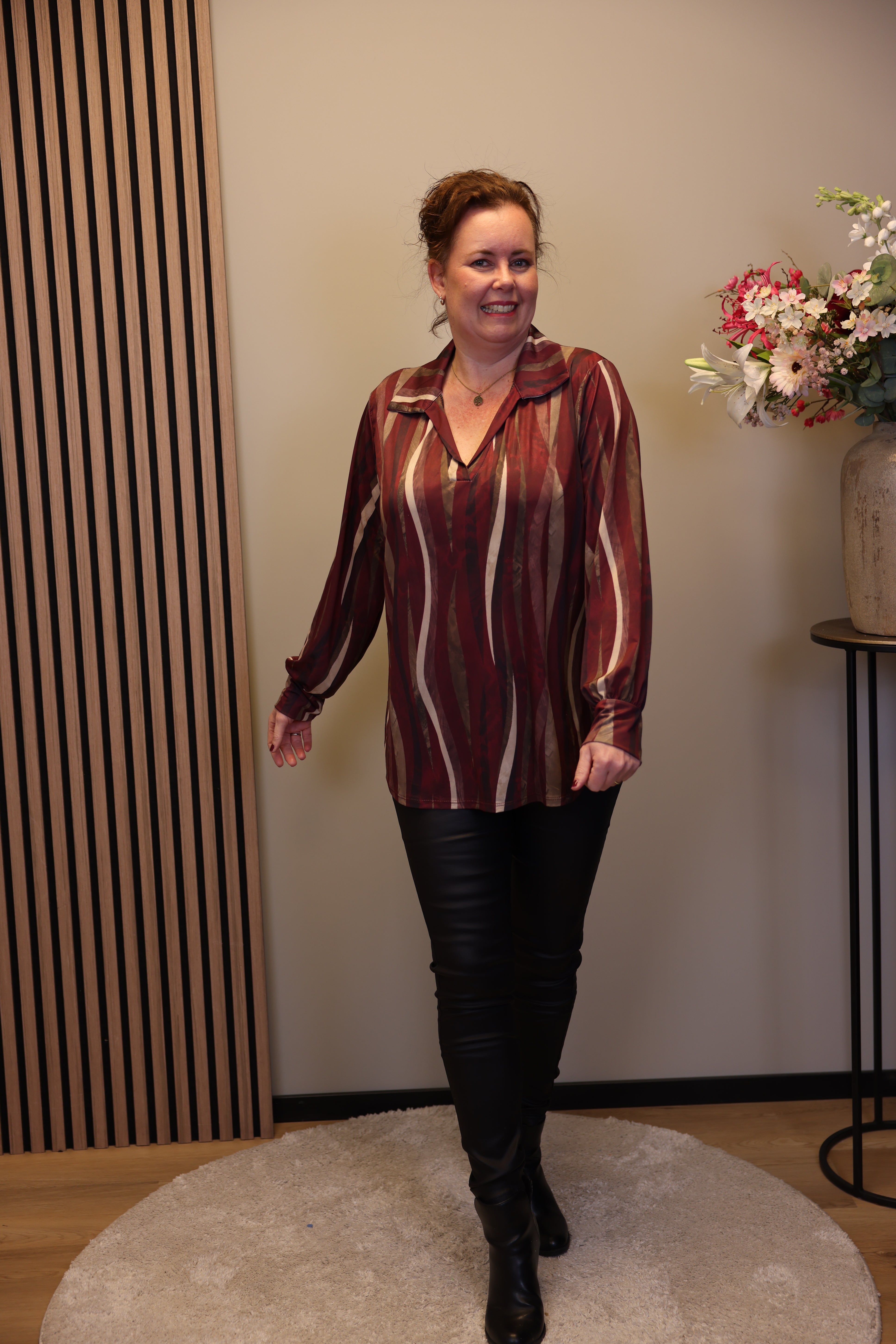 Fenna | Blouse roze met kraagje 38 t/m 48