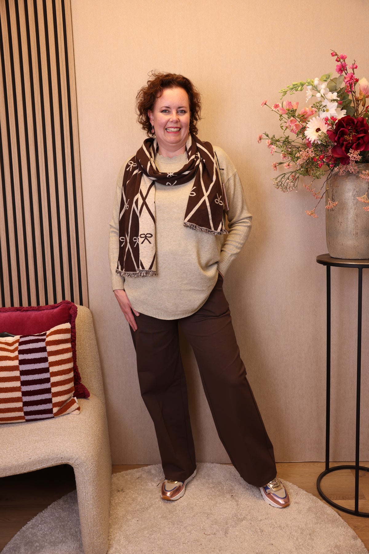 Noelle | Trui beige + Gratis Sjaal