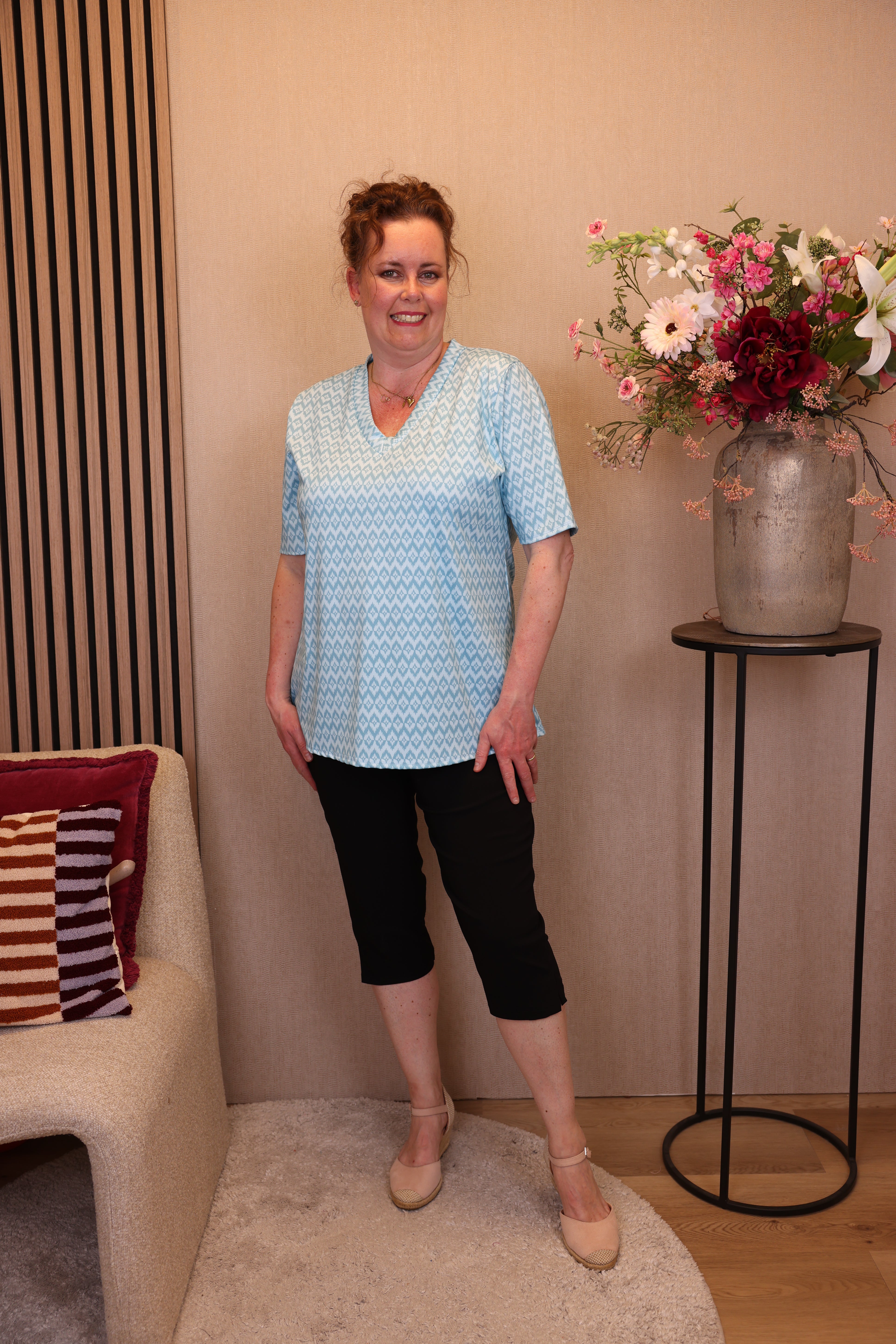 Jasmijn | Broek kort zwart viscose