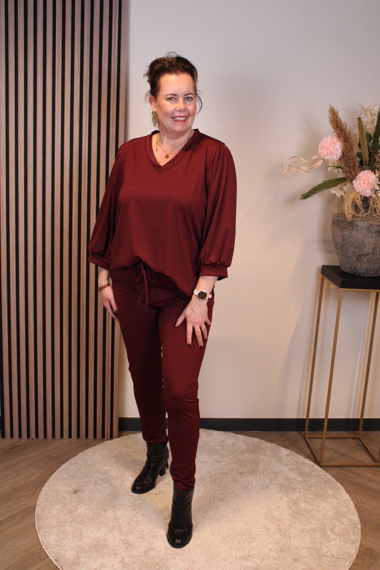 Rose | Broek bordeaux 48 t/m 50