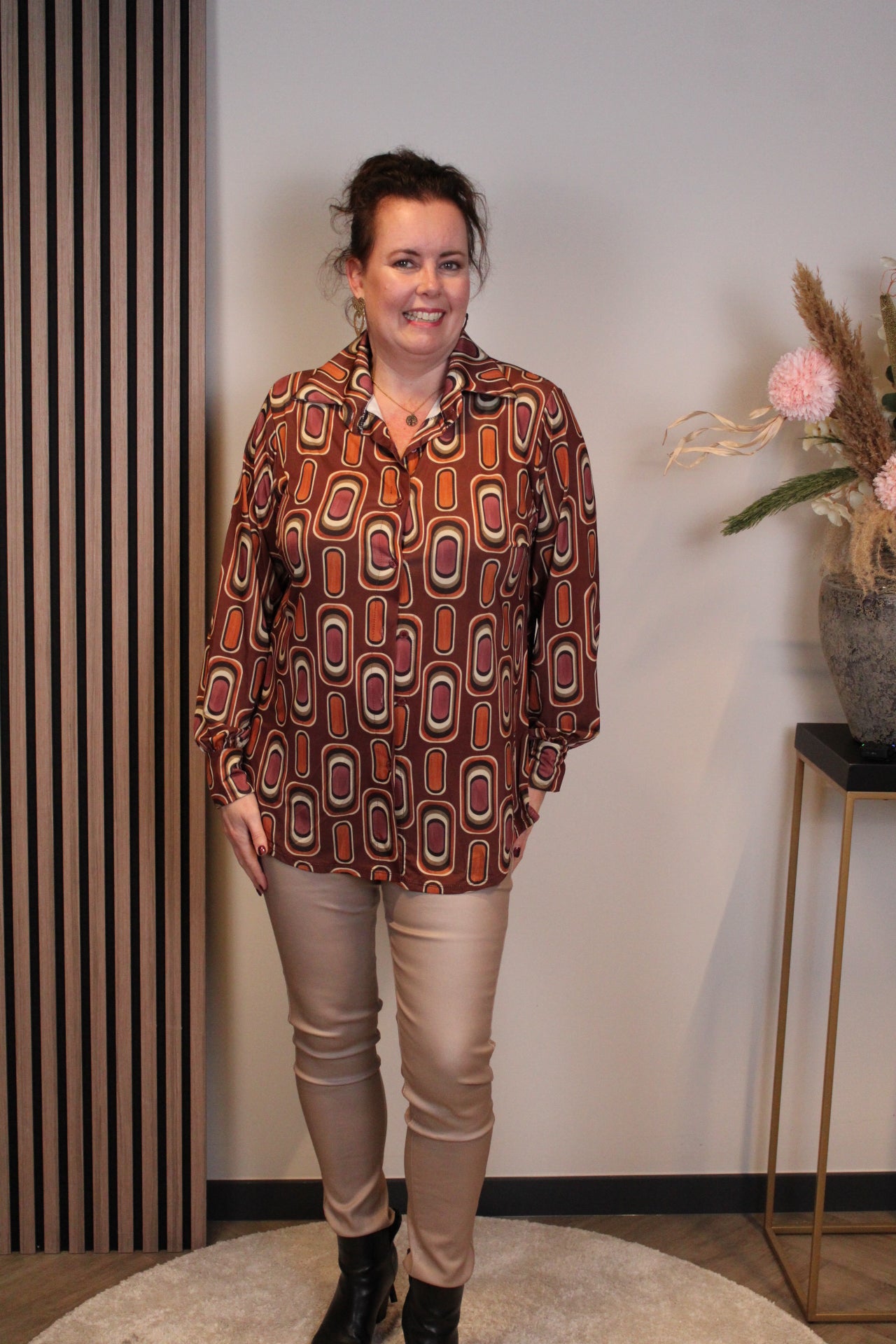Merel | Blouse met knoopjes roze 48 t/m 52