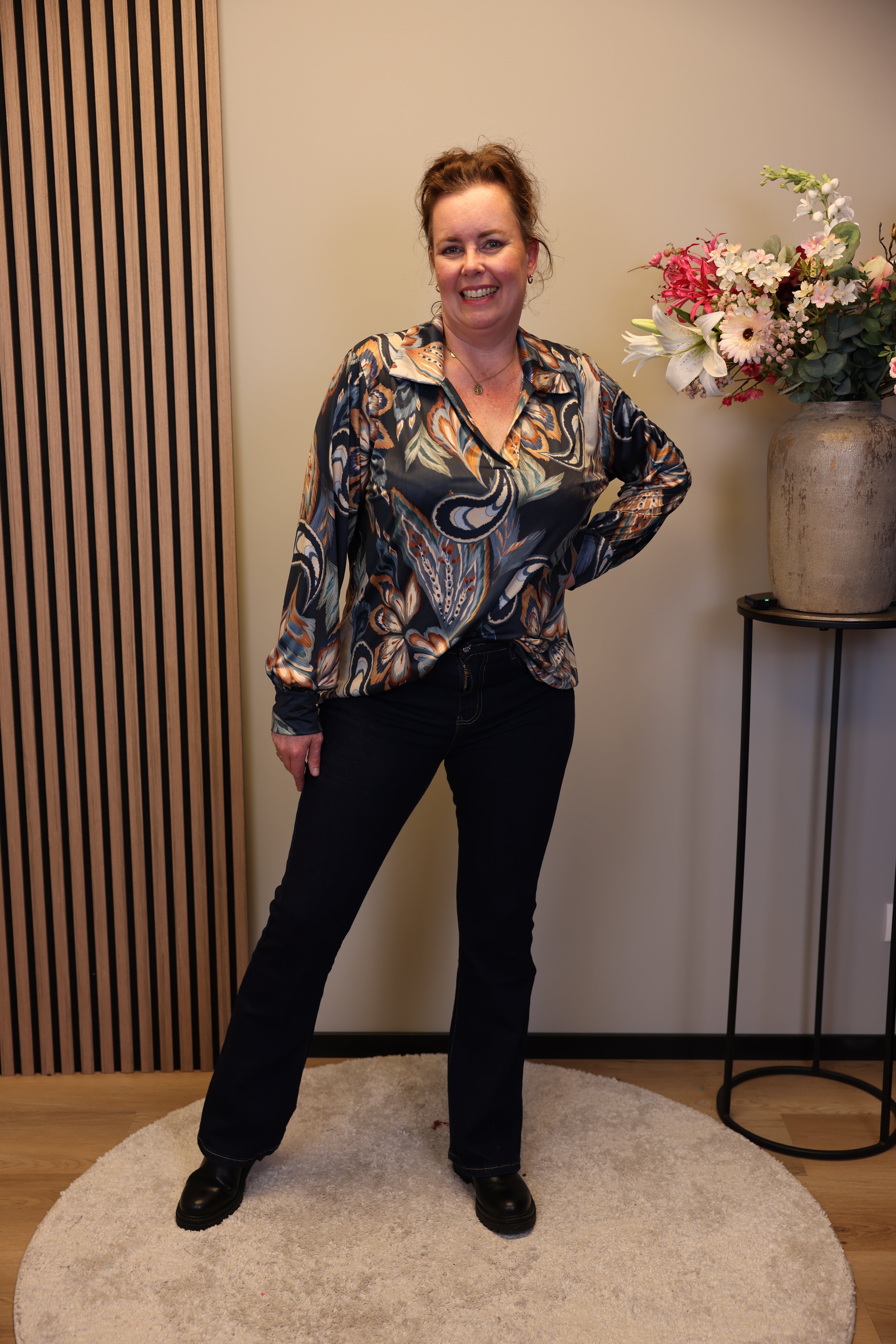 Jente | Flared Jeans donker blauw 38 - 48